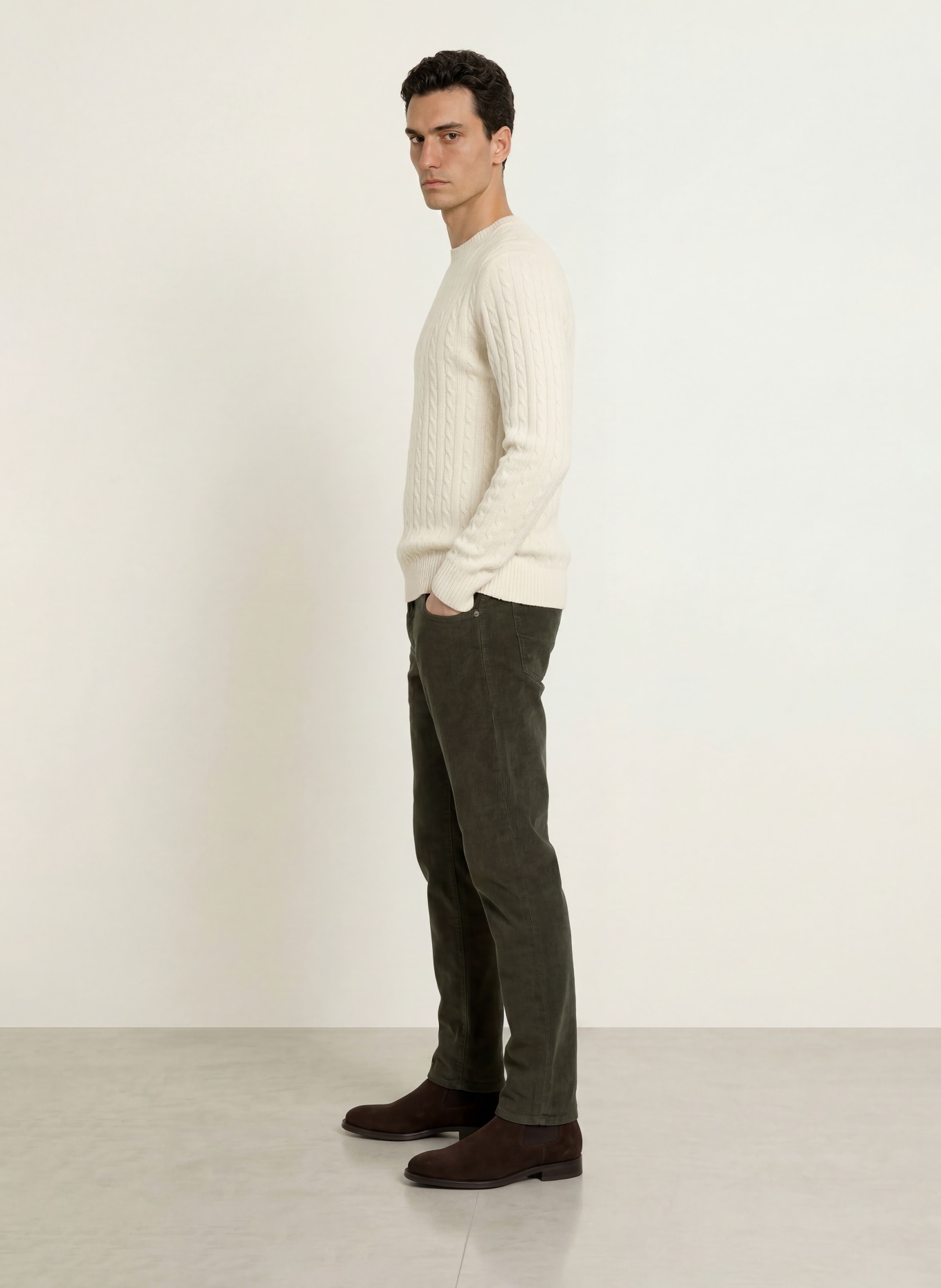 BRAX Cordbyxor CADIZ Straight Fit: 35 OLIVE