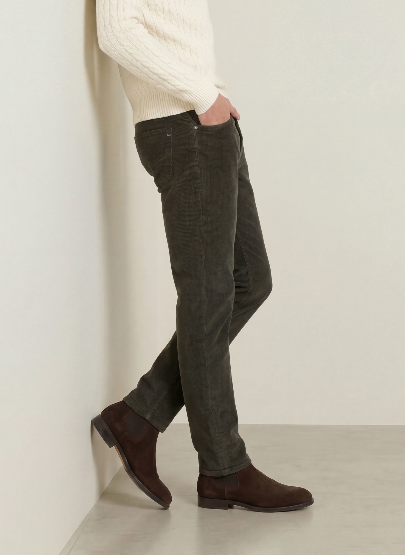 BRAX Cordbyxor CADIZ Straight Fit: 35 OLIVE