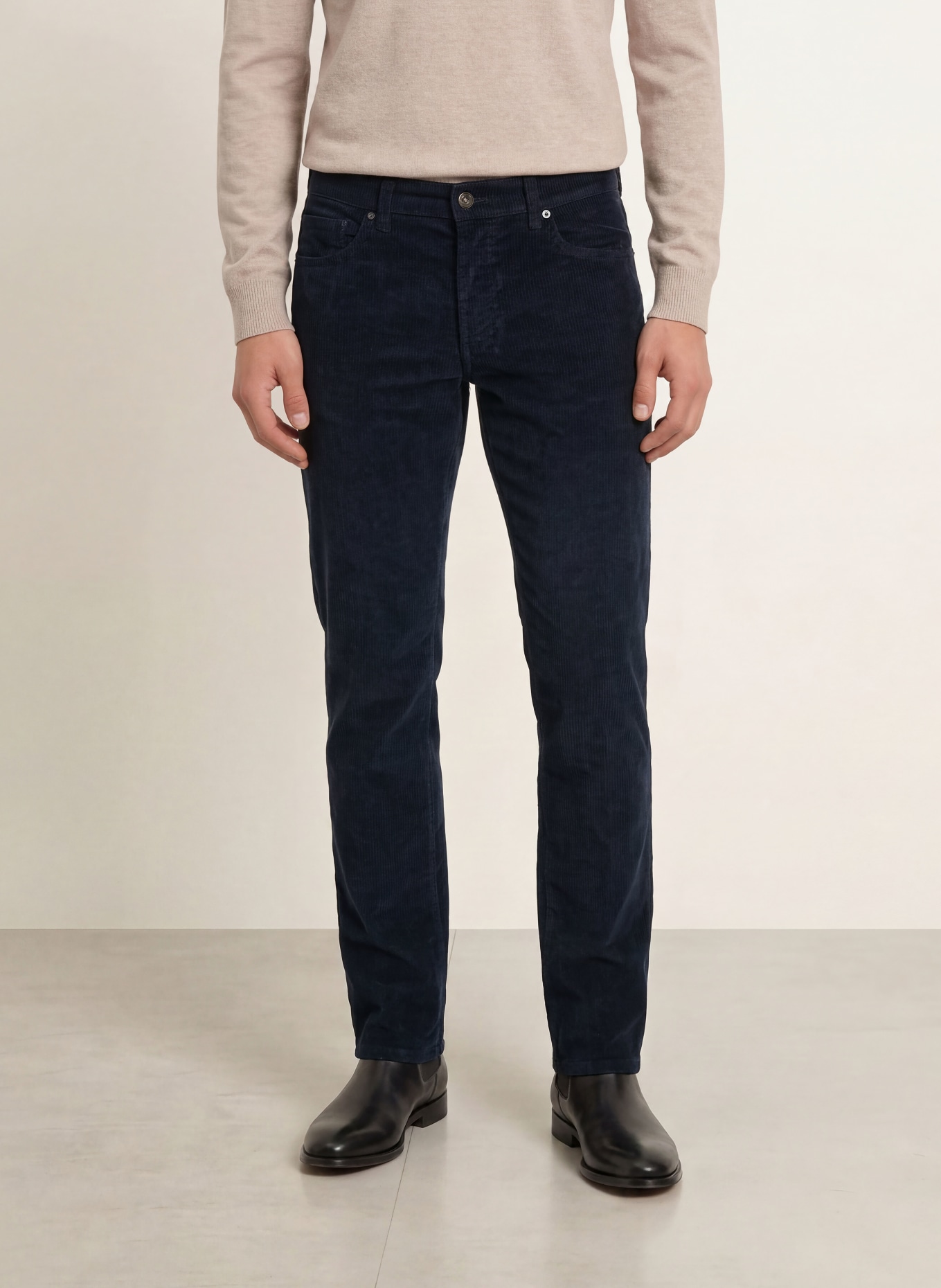 BRAX Pantalon en velours côtelé CADIZ, coupe droite: 22 NIGHT BLUE