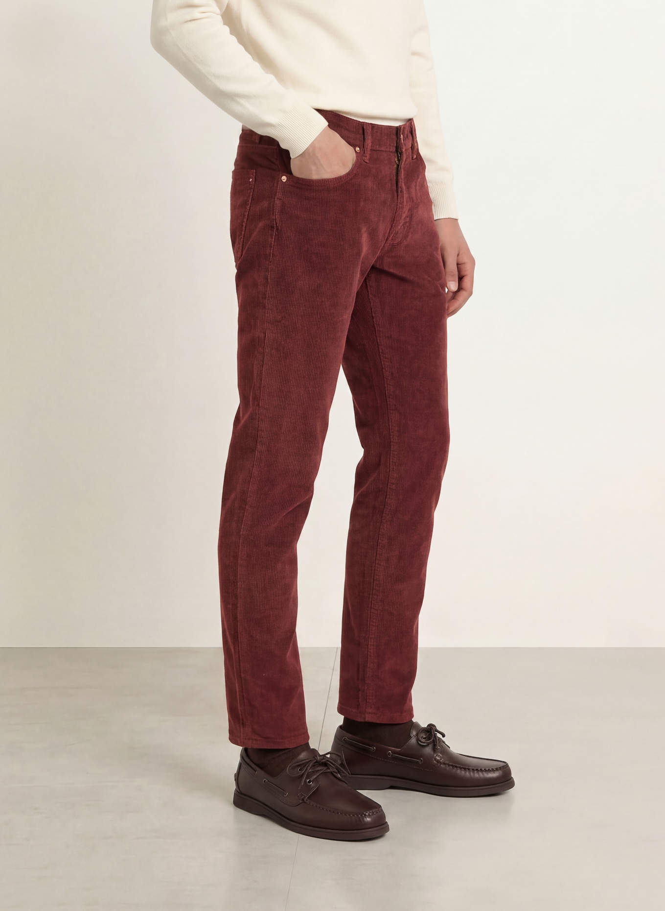 BRAX CADIZ Straight-Fit Corduroy Pants: 42 MERLOT