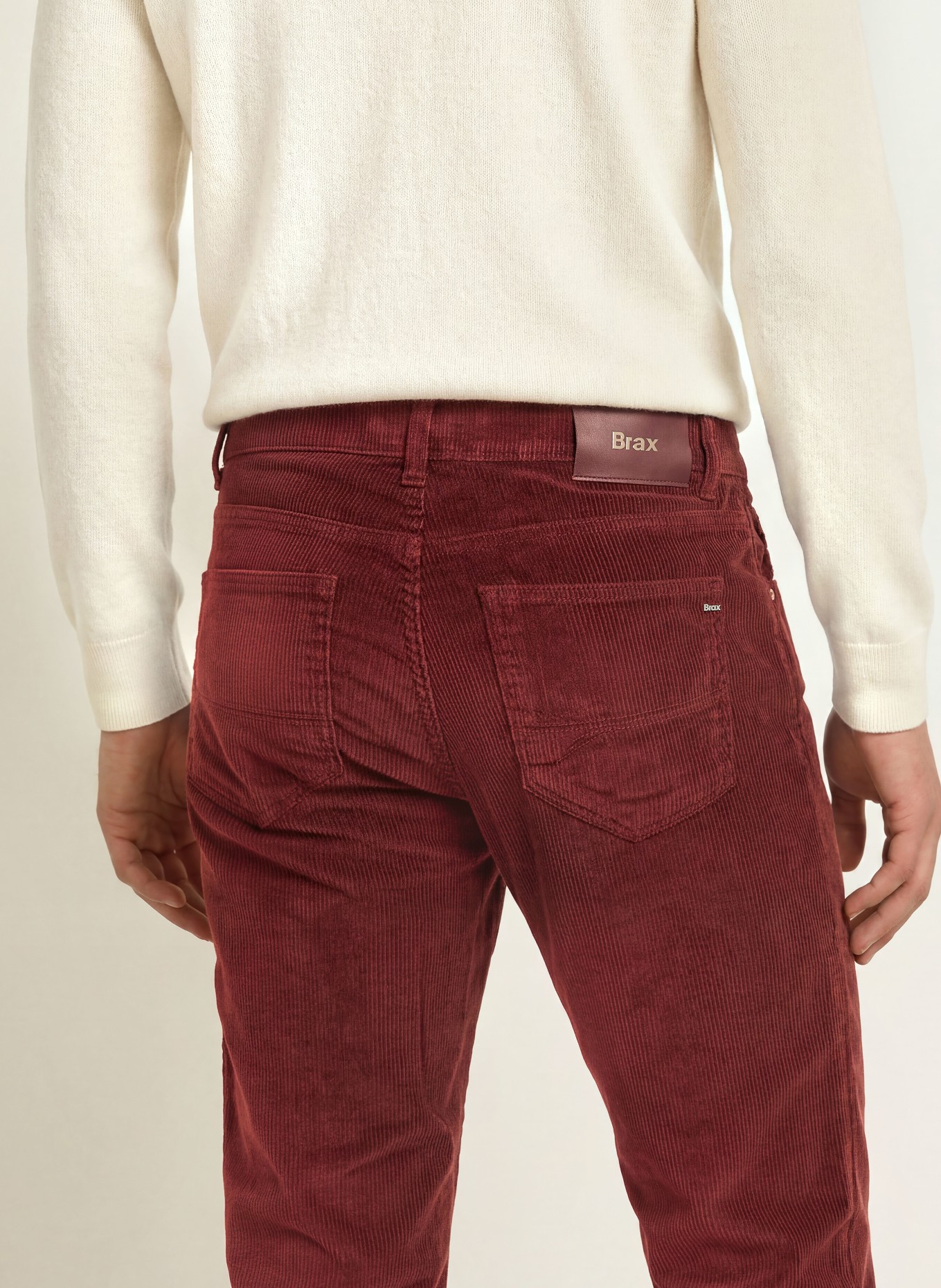 BRAX CADIZ Straight-Fit Corduroy Pants: 42 MERLOT