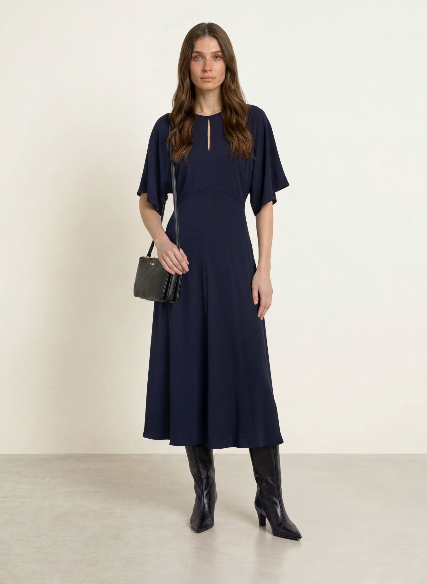 BOSS Kleid DONAZA: DUNKELBLAU