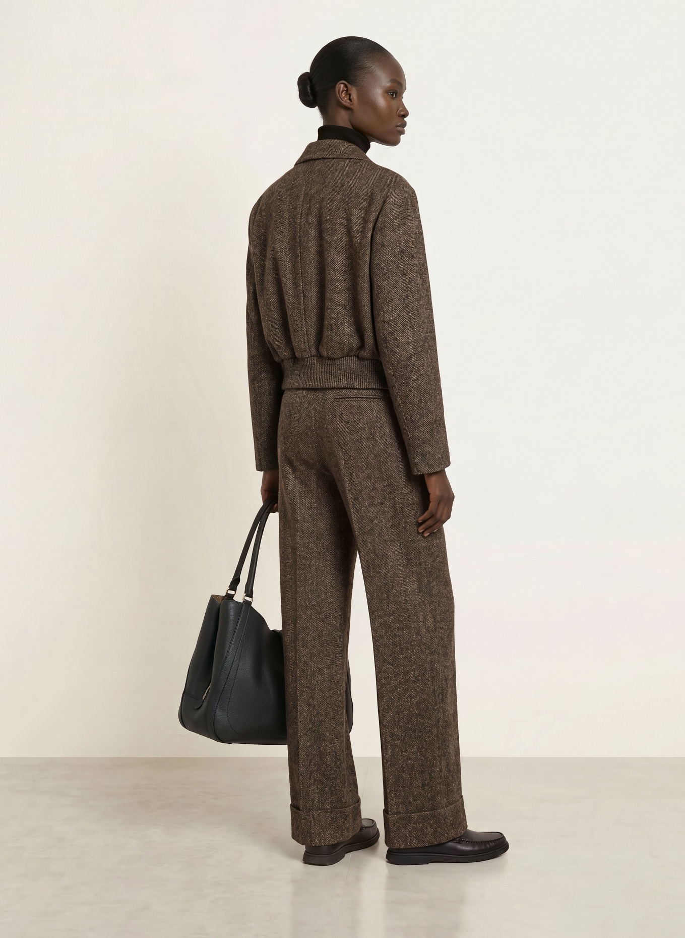 BOSS Pantalon palazzo TIANARA: MARRON FONCÉ / MARRON CLAIR
