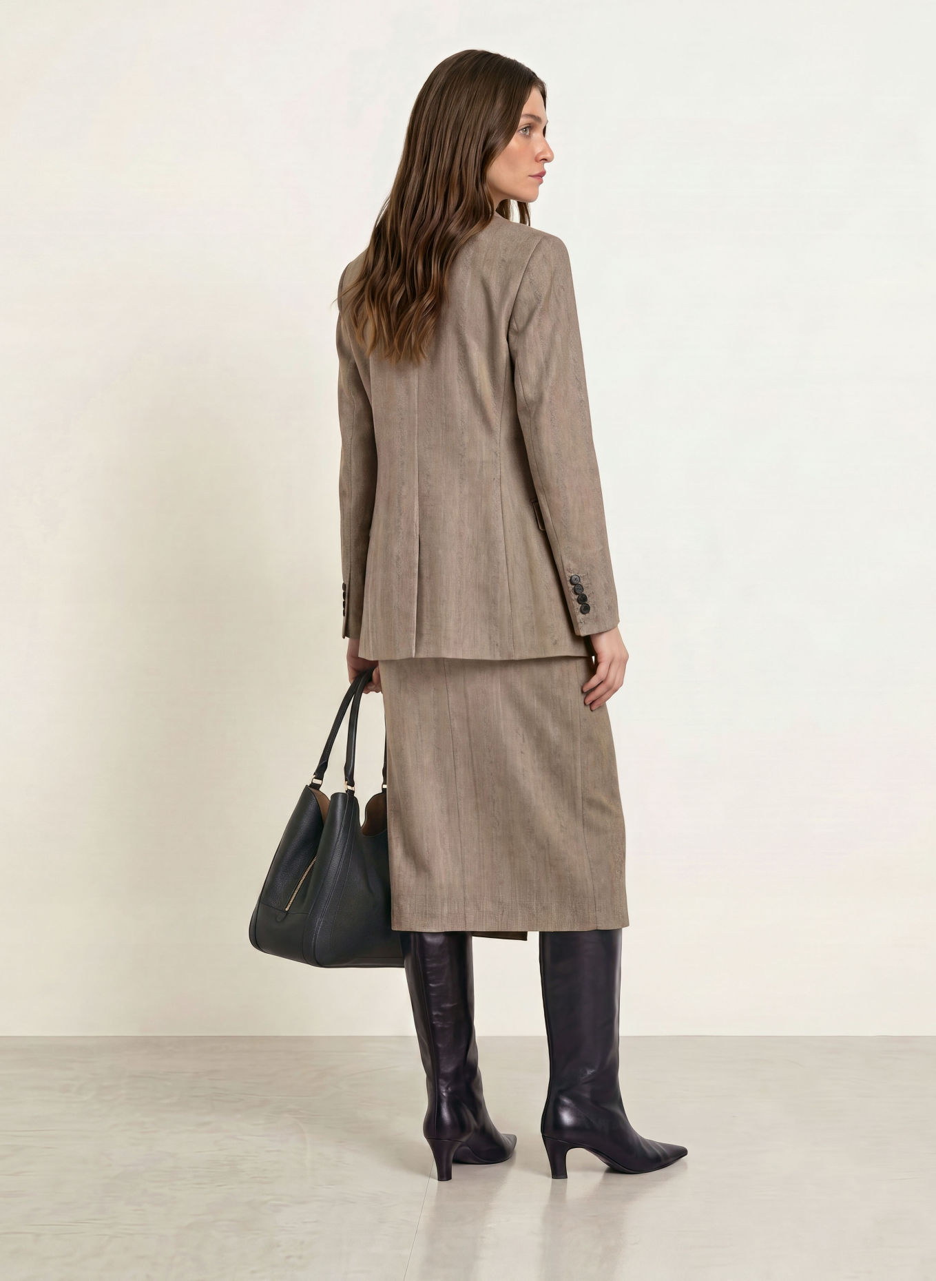 BOSS VORNARA Skirt: LIGHT BROWN / DARK BROWN