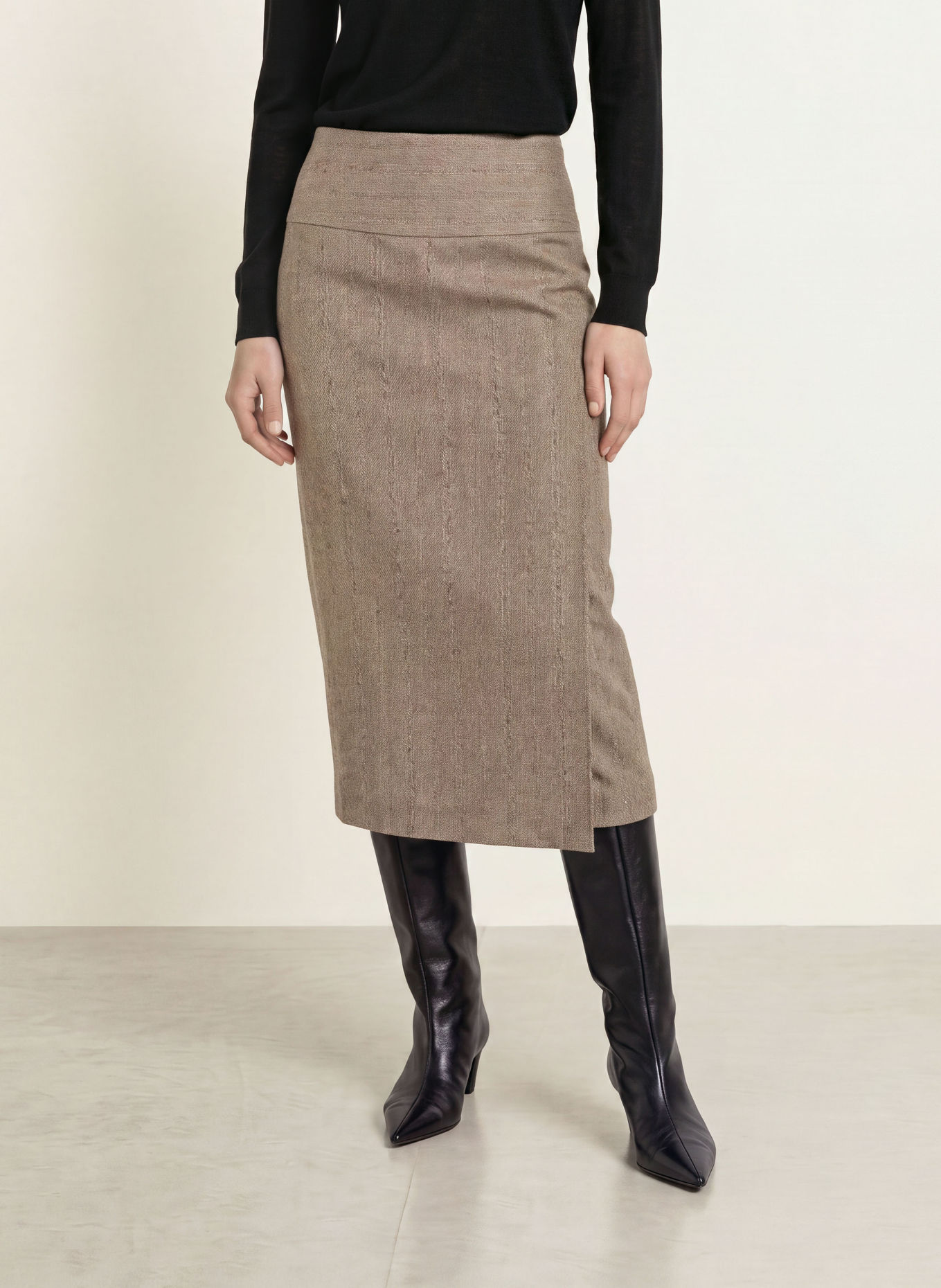 BOSS VORNARA Skirt: LIGHT BROWN / DARK BROWN