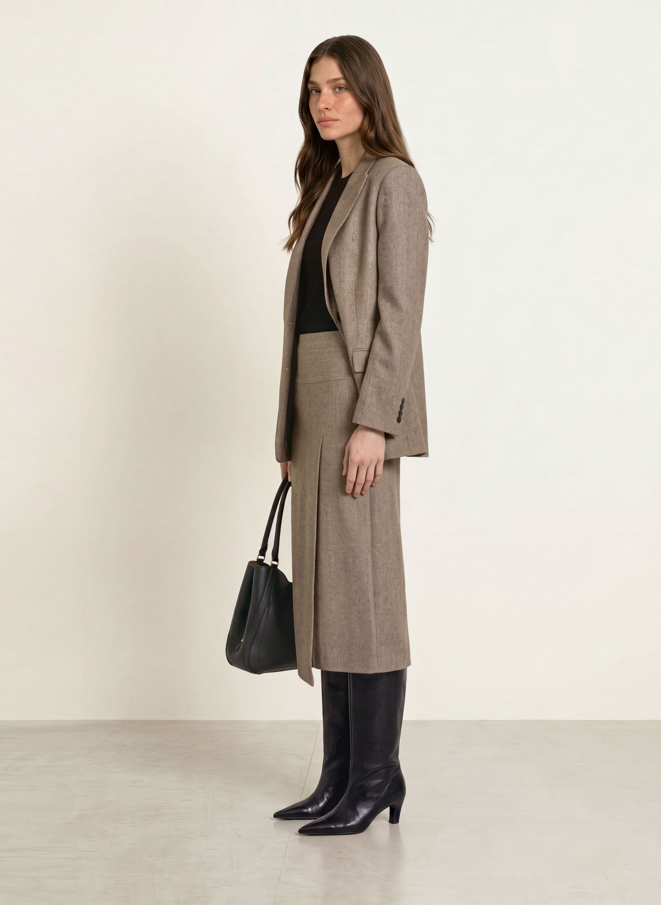 BOSS VORNARA Skirt: LIGHT BROWN / DARK BROWN