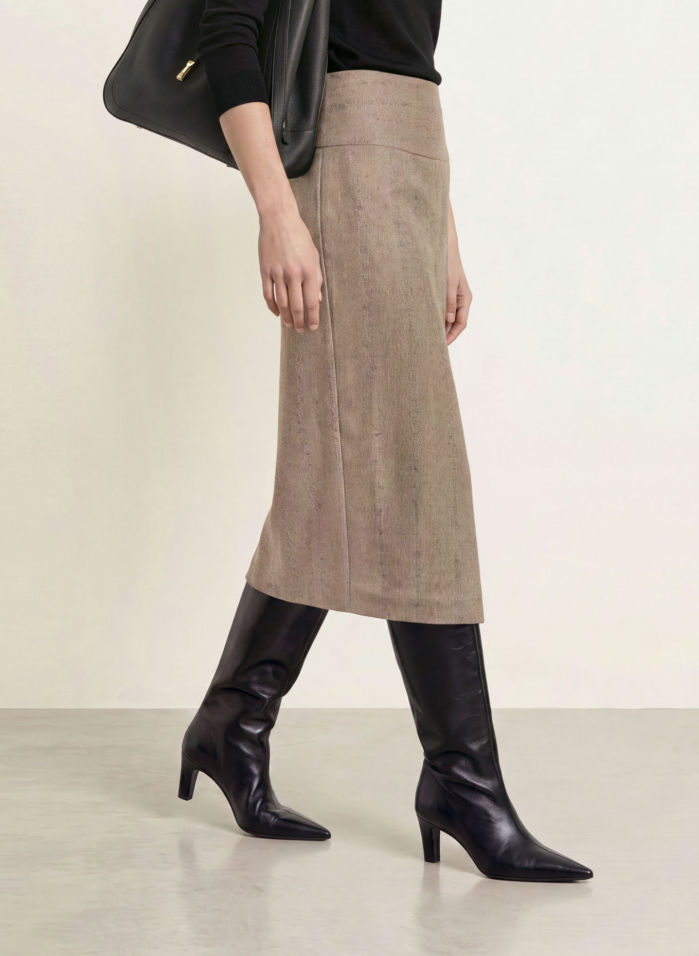 BOSS VORNARA Skirt: LIGHT BROWN / DARK BROWN
