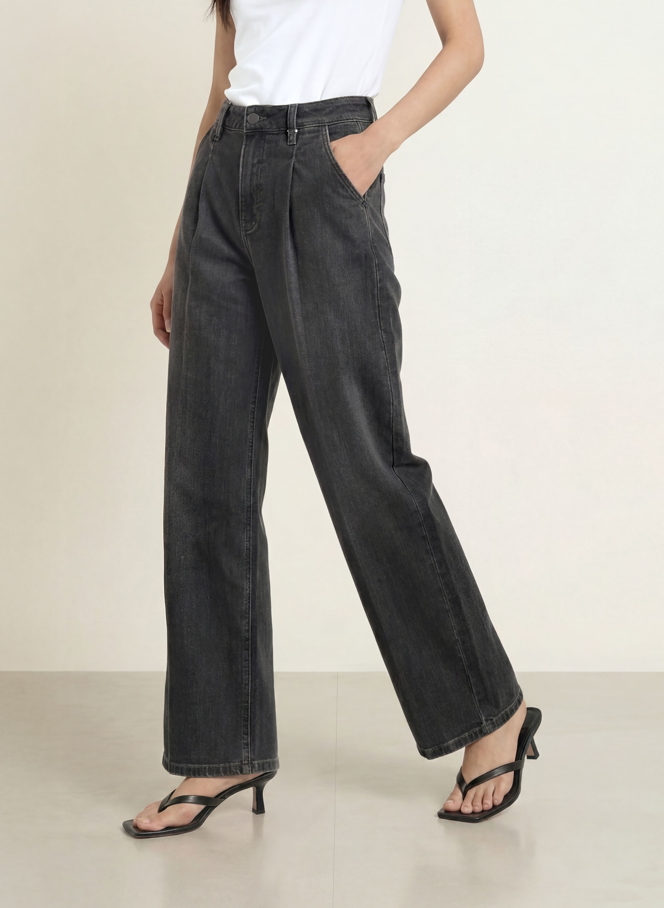 ELIAS RUMELIS Wide leg jeans KANA: 1542 mouse grey