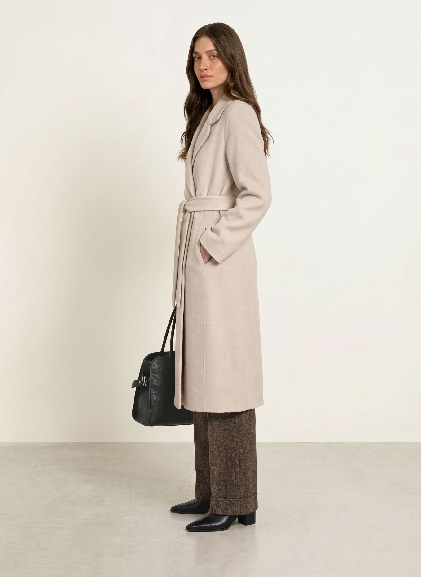 BOSS Manteau en laine COTAZ: BEIGE