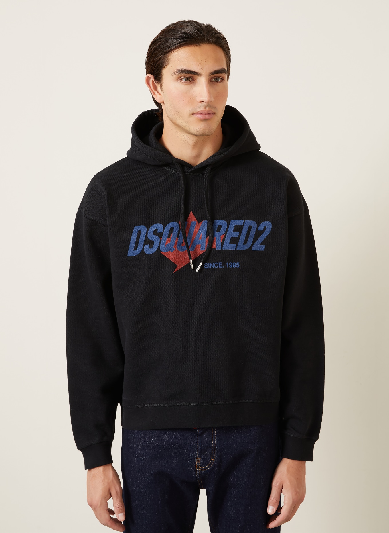 DSQUARED2 Hoodie: ZWART / ROOD / DONKERBLAUW