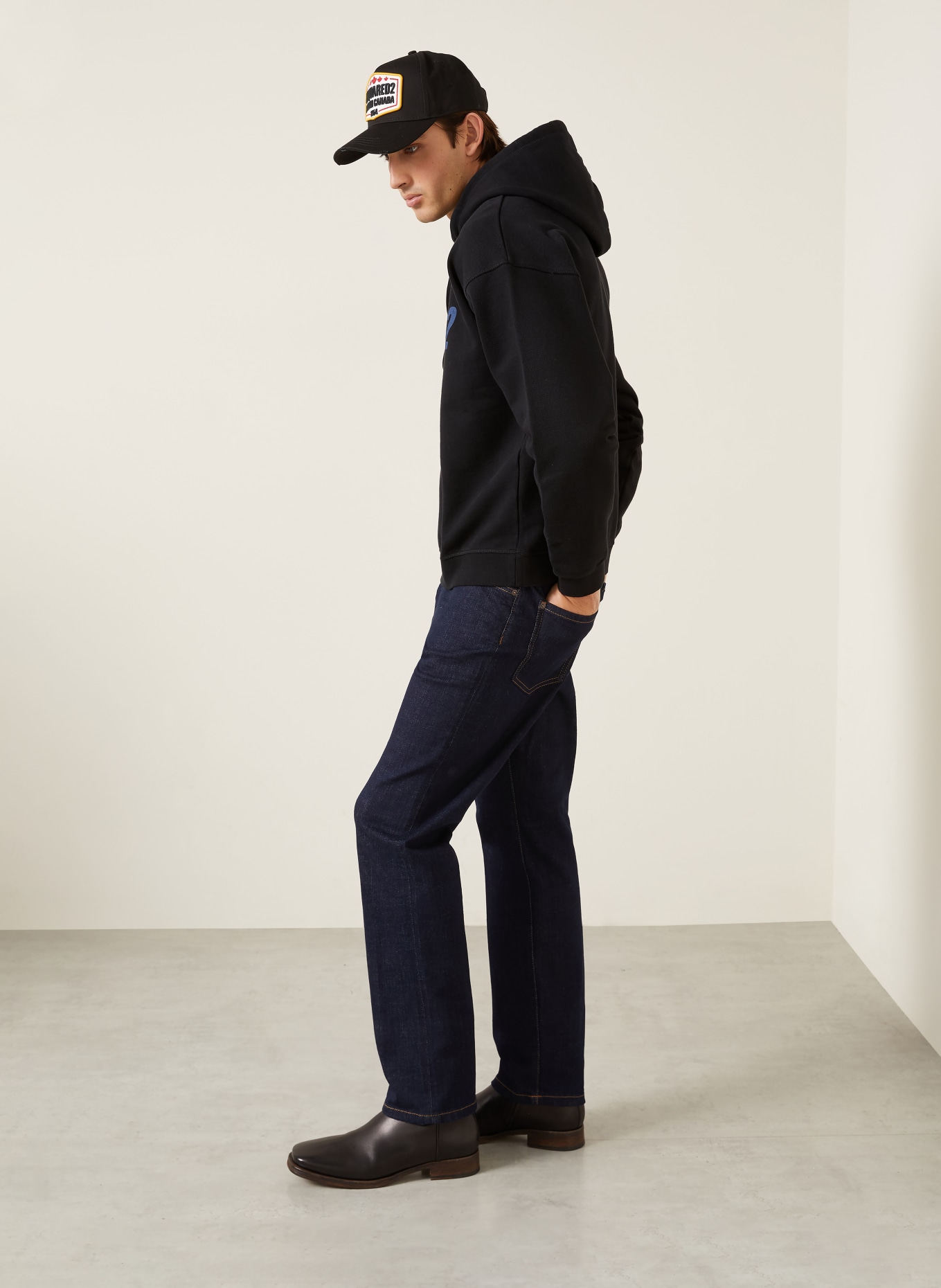 DSQUARED2 Hoodie: ZWART / ROOD / DONKERBLAUW