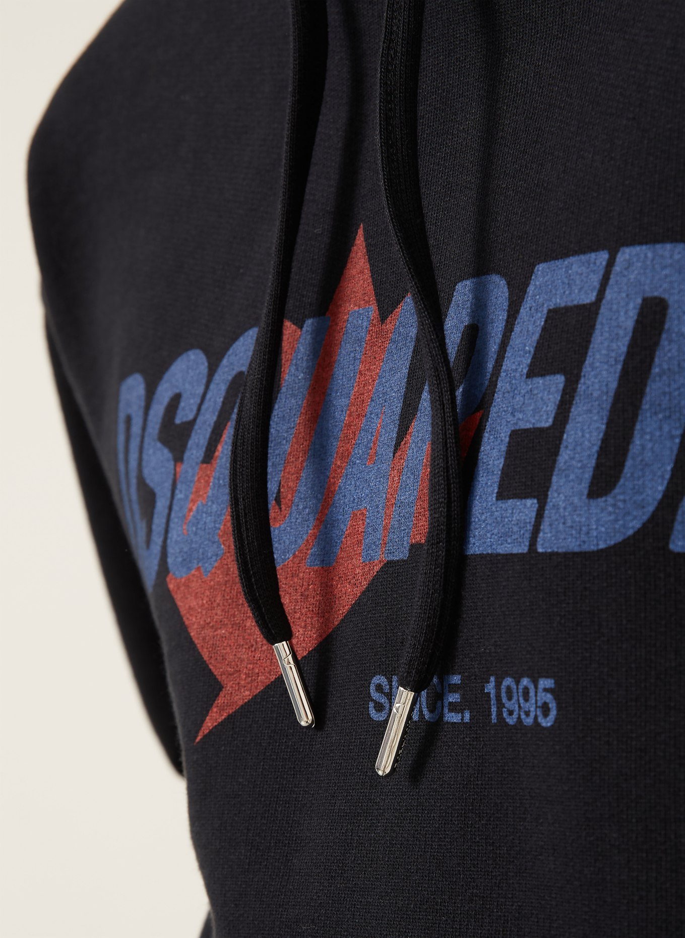 DSQUARED2 Hoodie: ZWART / ROOD / DONKERBLAUW