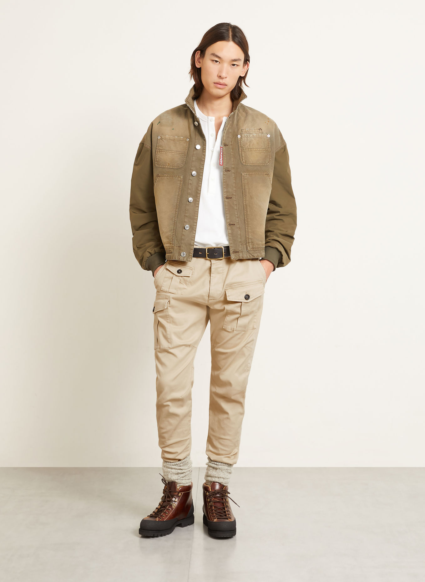 DSQUARED2 Pantalon cargo coupe extra slim: CHAMEAU
