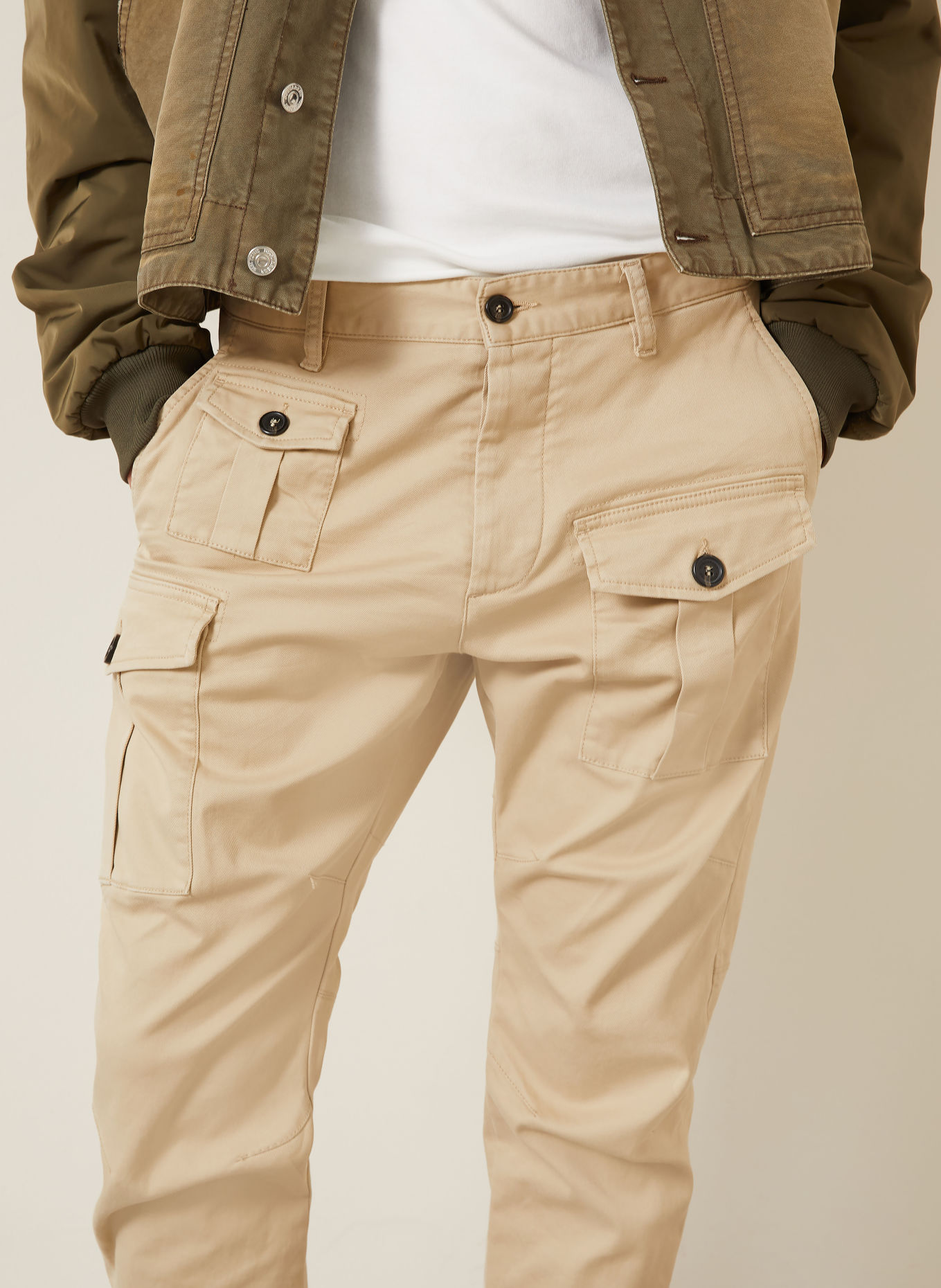 DSQUARED2 Pantalon cargo coupe extra slim: CHAMEAU