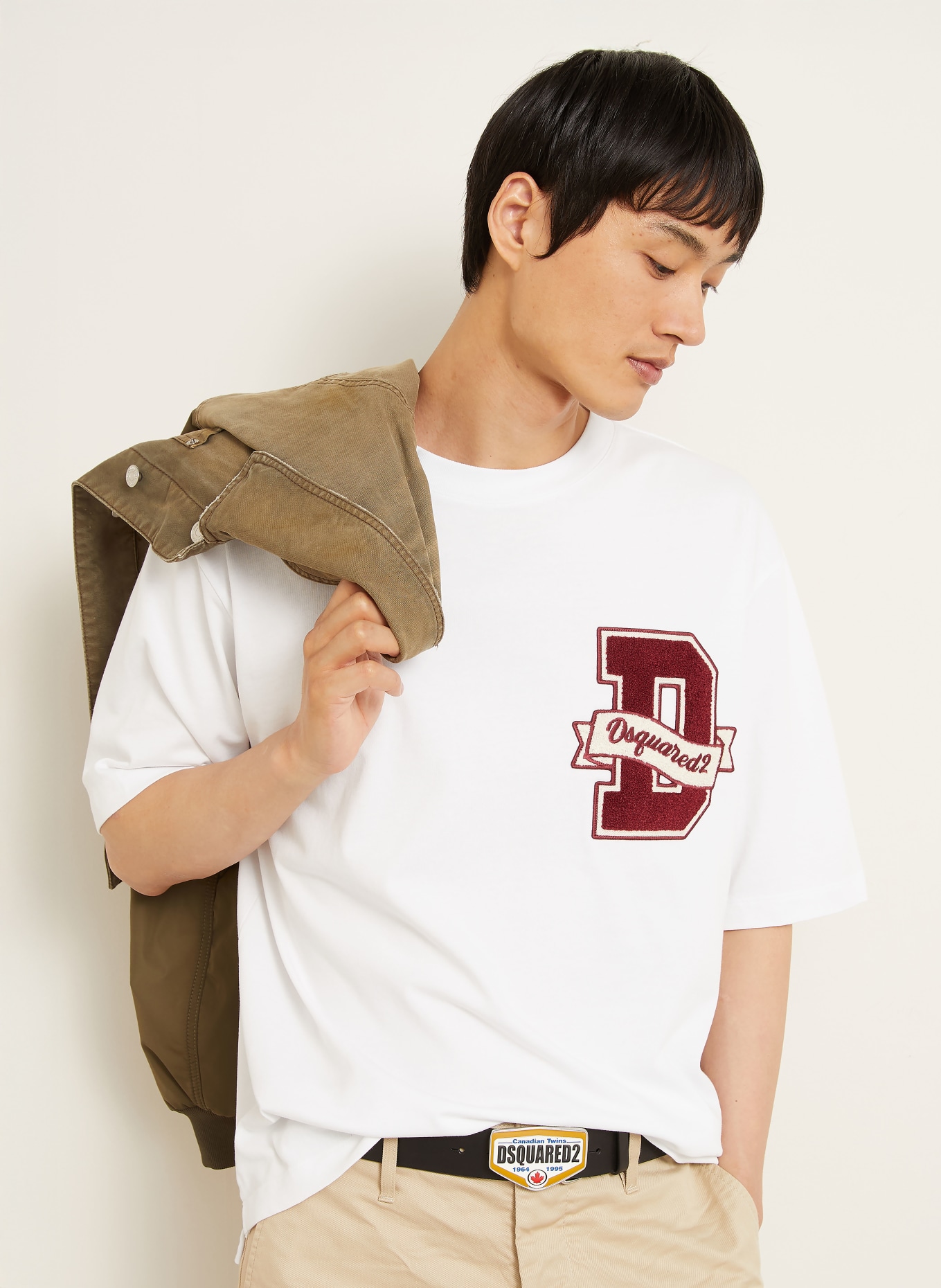 DSQUARED2 Tricou: ALB / ROȘU ÎNCHIS