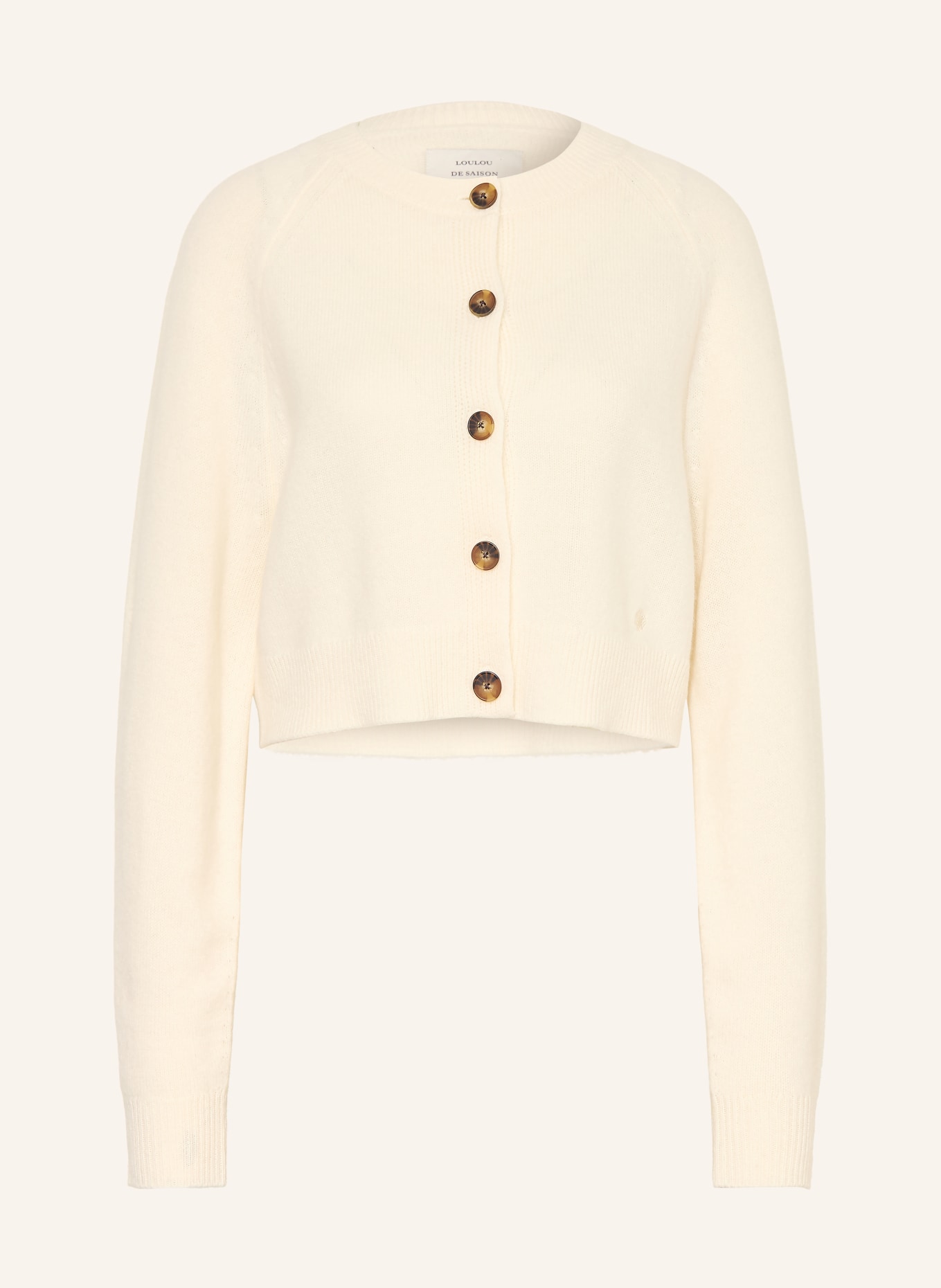 LOULOU DE SAISON HEIKE Cashmere Cardigan: CREAM