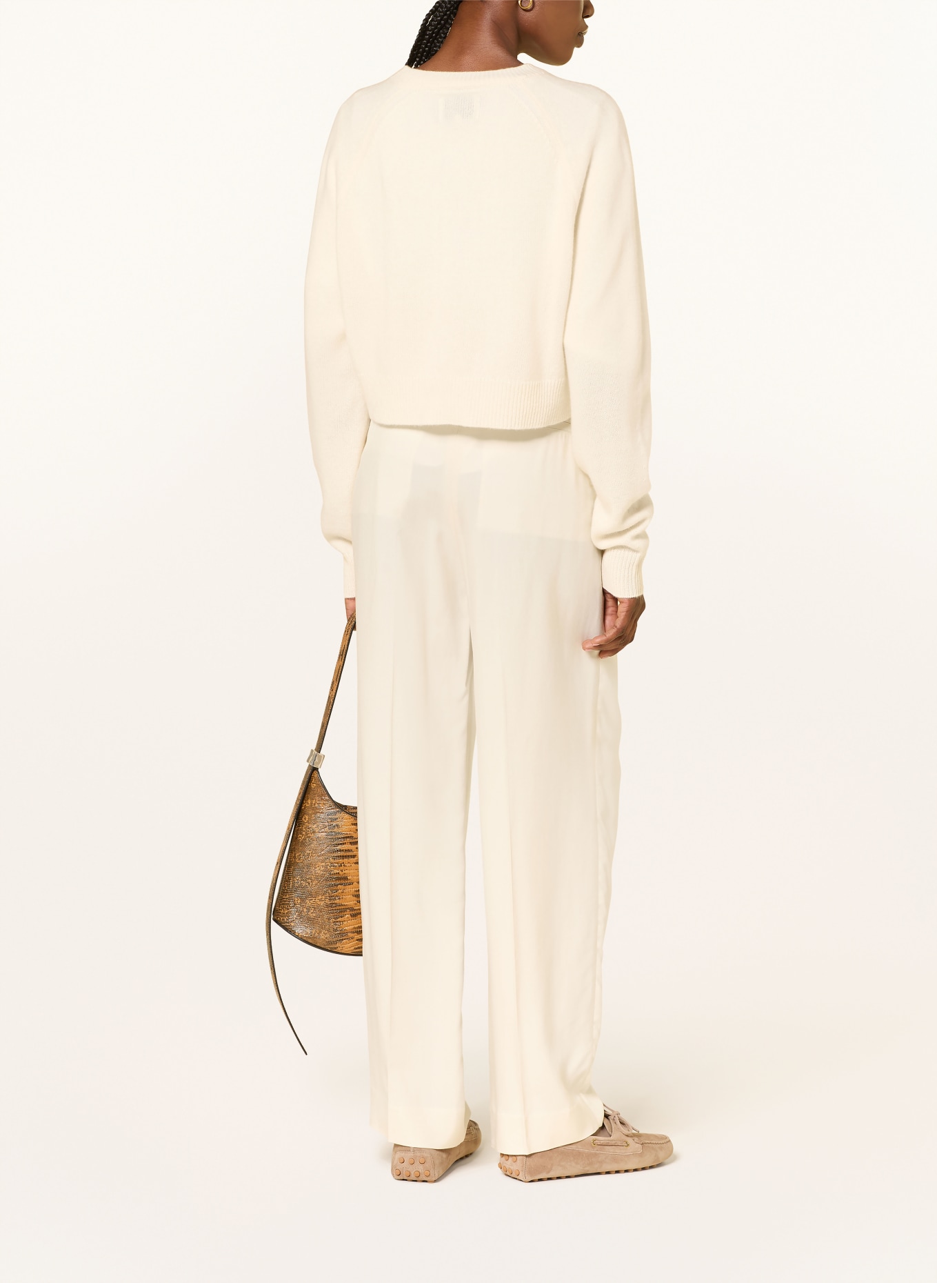 LOULOU DE SAISON HEIKE Cashmere Cardigan: CREAM