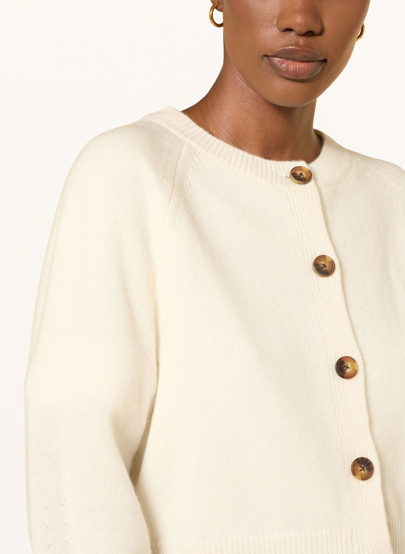 LOULOU DE SAISON HEIKE Cashmere Cardigan: CREAM