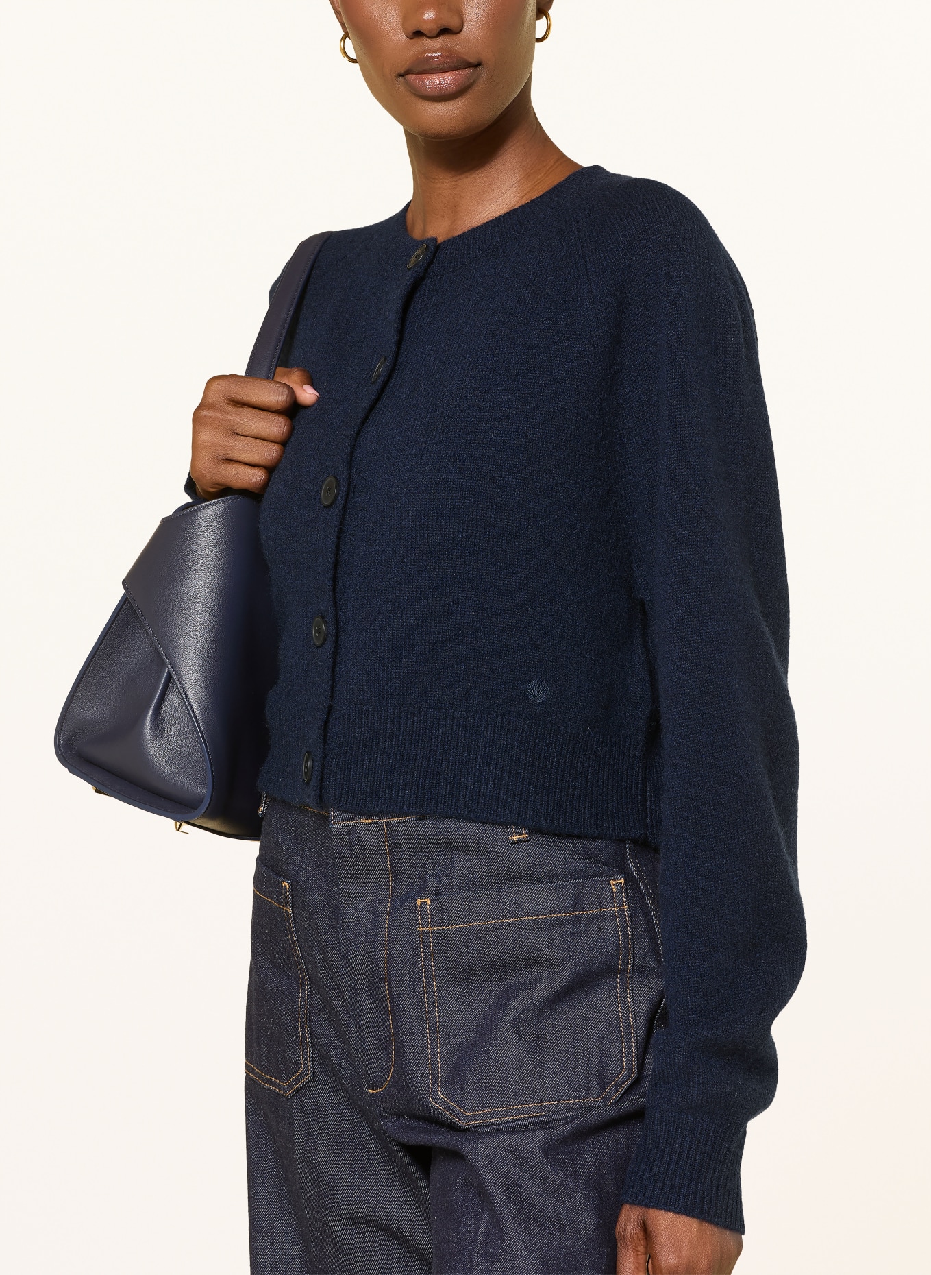 LOULOU DE SAISON HEIKE Cashmere Cardigan: DARK BLUE