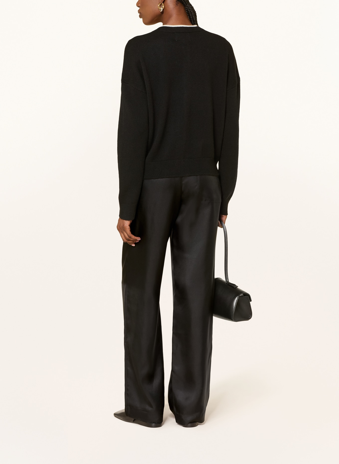 LOULOU DE SAISON ALERA Silk Pants: BLACK
