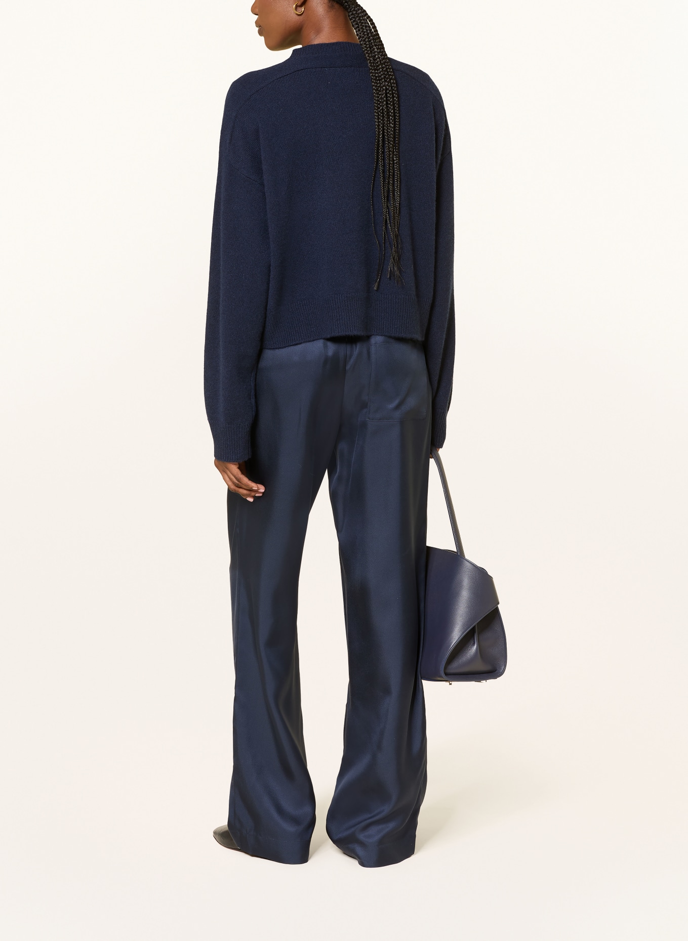 LOULOU DE SAISON ALERA Silk Pants: DARK BLUE