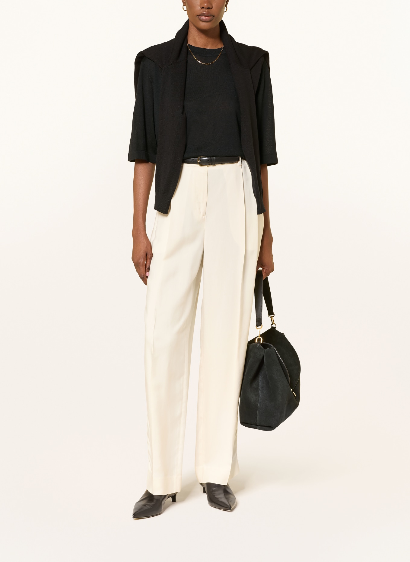 LOULOU DE SAISON NALA LDS Cashmere Knit Shirt: BLACK