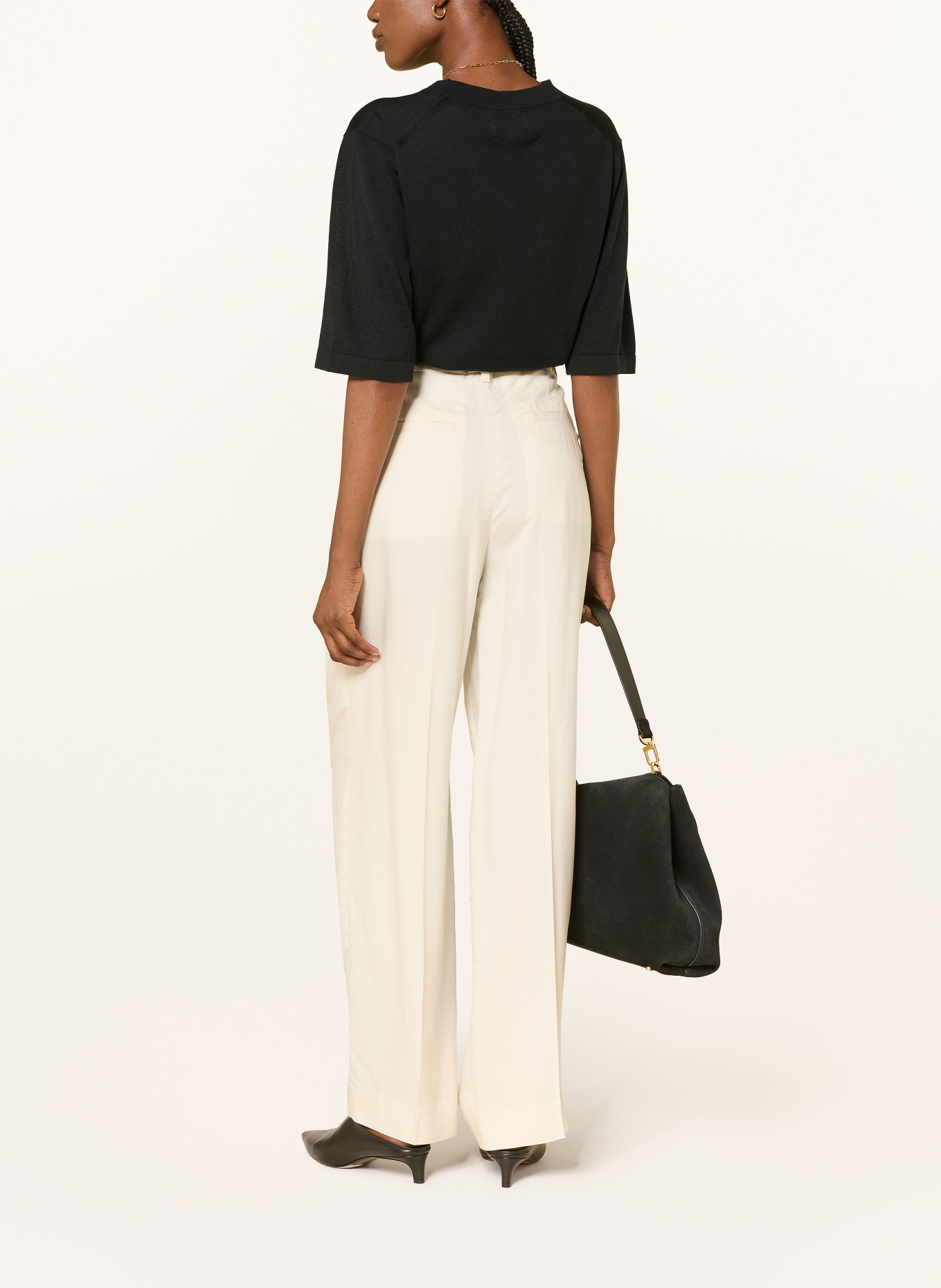 LOULOU DE SAISON NALA LDS Cashmere Knit Shirt: BLACK