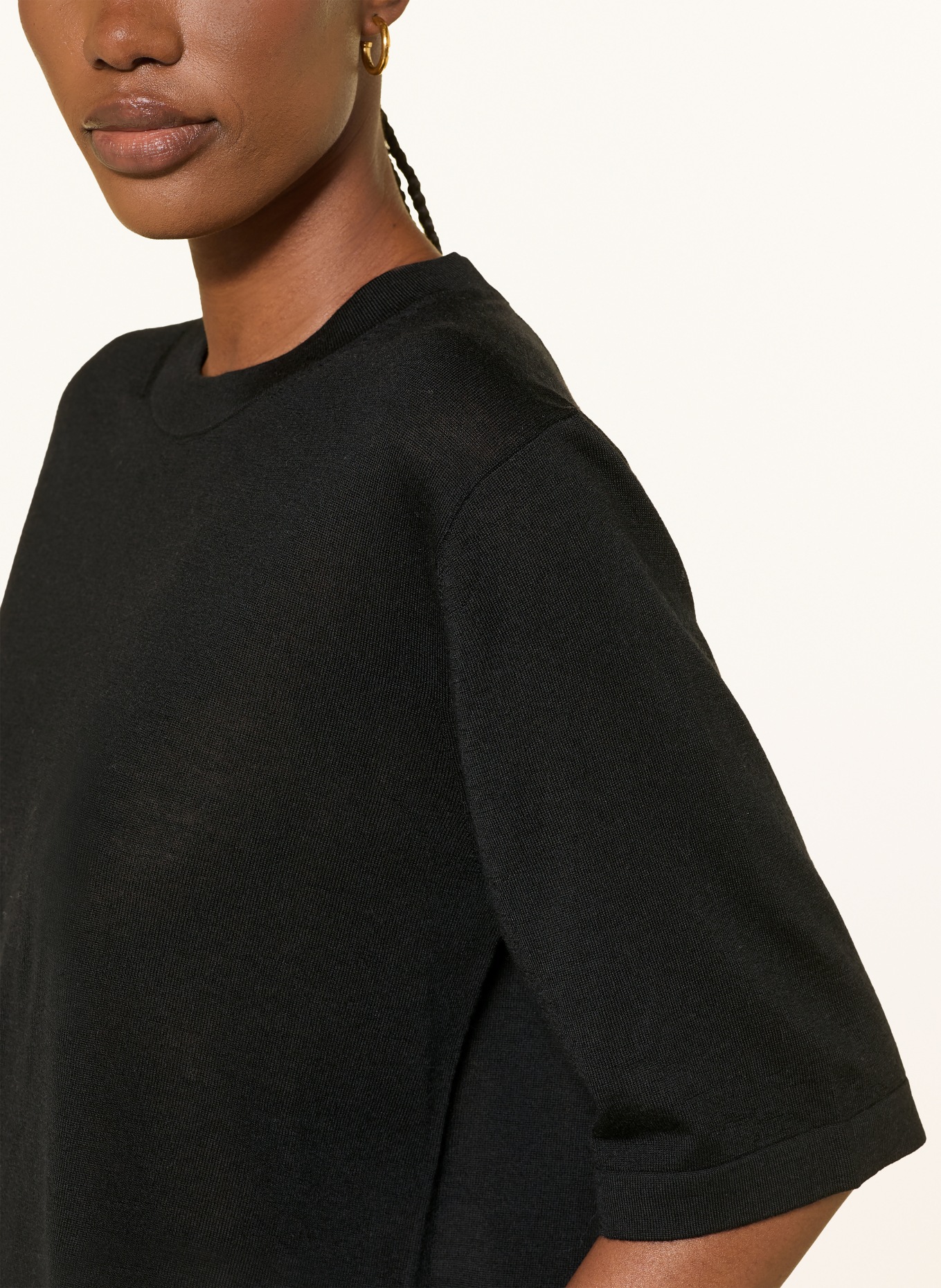 LOULOU DE SAISON NALA LDS Cashmere Knit Shirt: BLACK