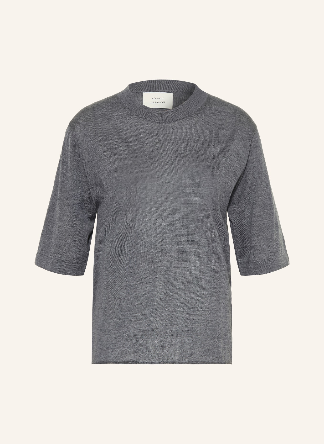 LOULOU DE SAISON NALA LDS Cashmere Knit Shirt: DARK GRAY