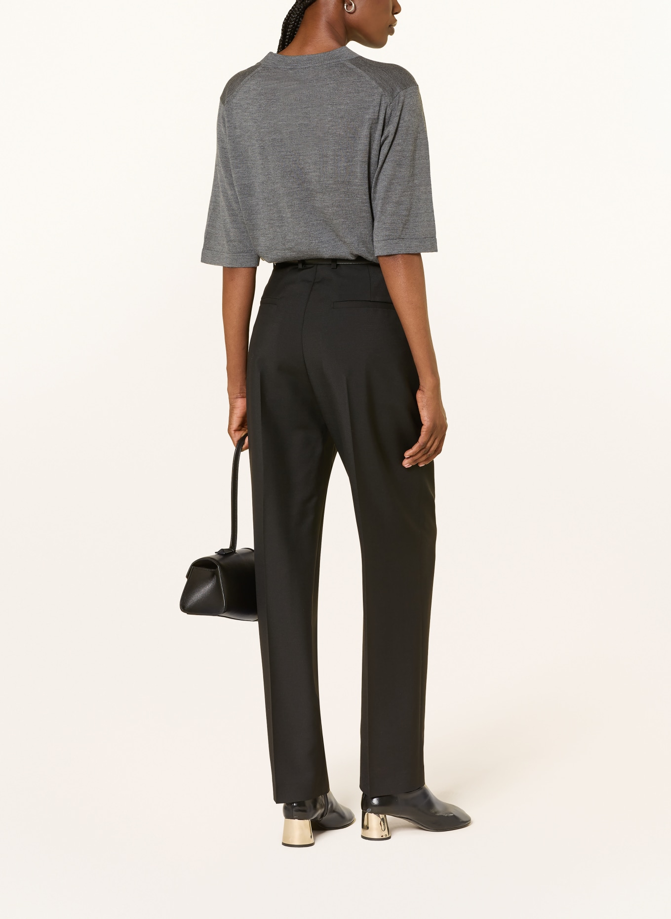 LOULOU DE SAISON NALA LDS Cashmere Knit Shirt: DARK GRAY