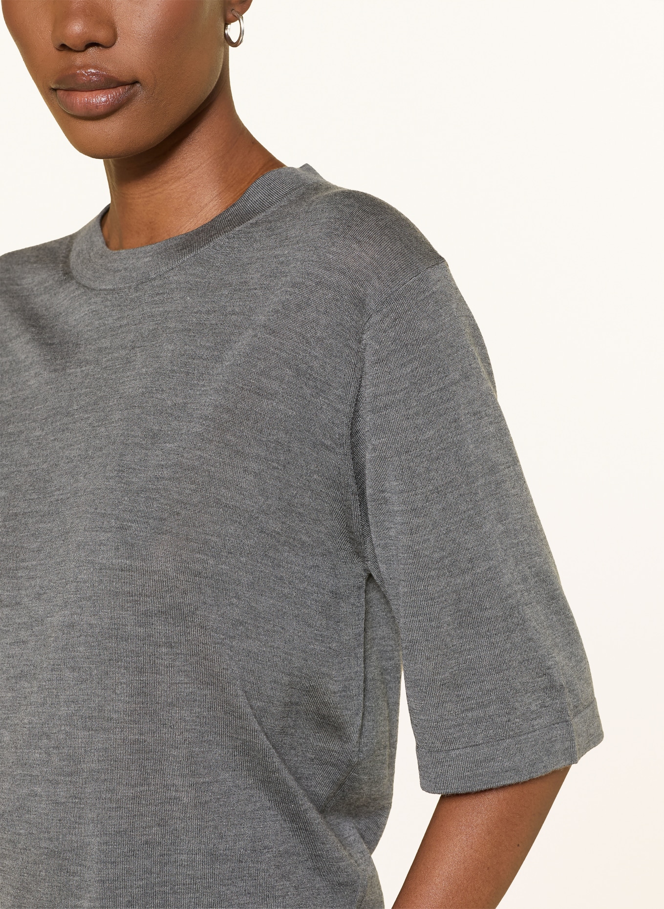 LOULOU DE SAISON NALA LDS Cashmere Knit Shirt: DARK GRAY