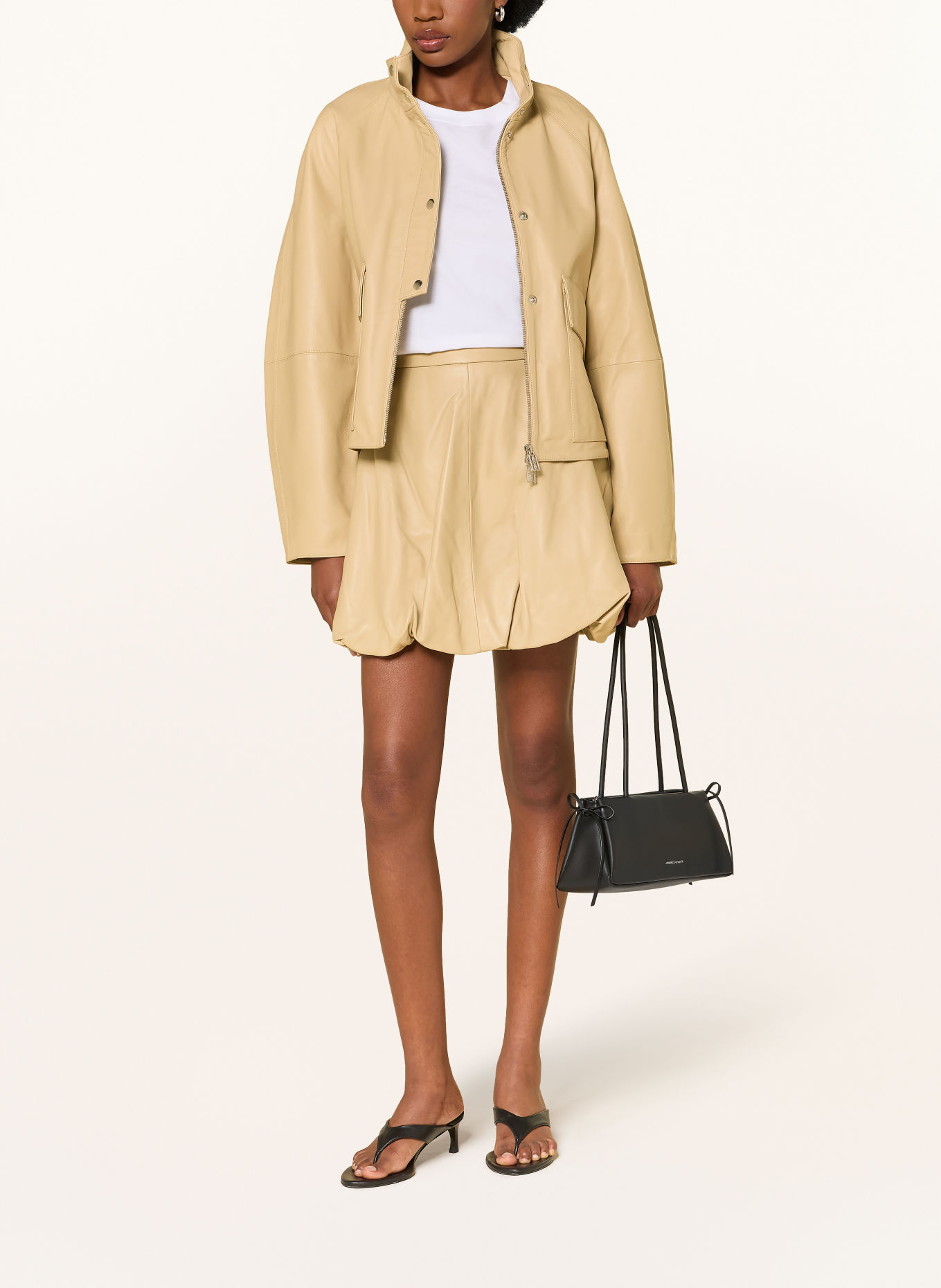 BY MALENE BIRGER Leren jas SUZANNE: BEIGE