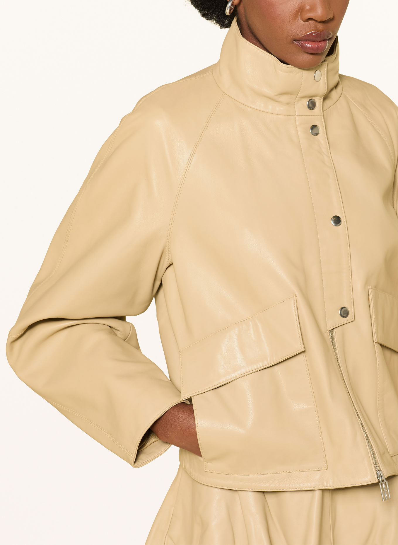BY MALENE BIRGER Leren jas SUZANNE: BEIGE
