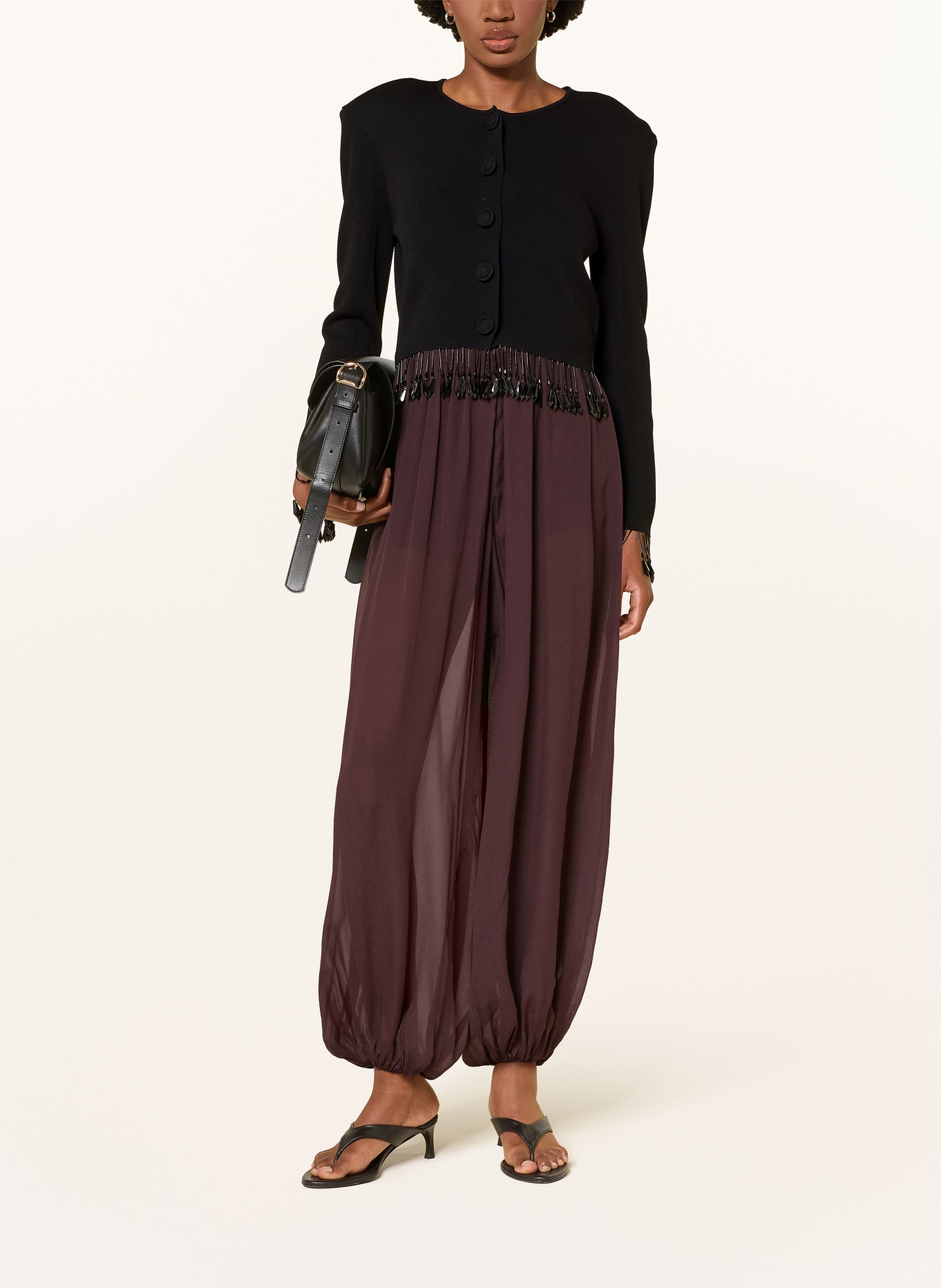 BY MALENE BIRGER Gilet SHELLY orné de pierres décoratives: NOIR