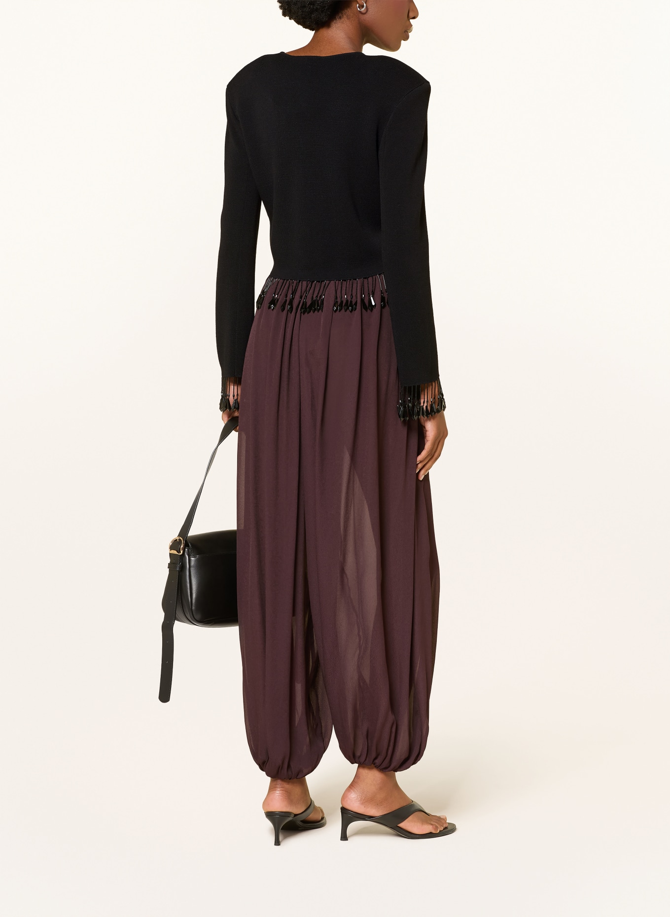 BY MALENE BIRGER Gilet SHELLY orné de pierres décoratives: NOIR
