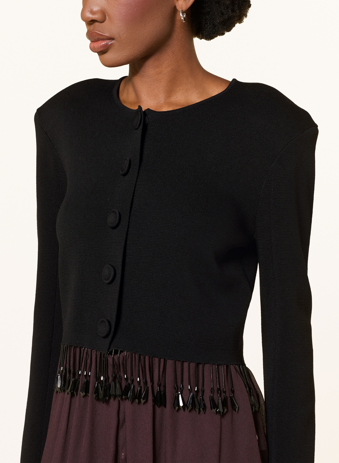 BY MALENE BIRGER Gilet SHELLY orné de pierres décoratives: NOIR