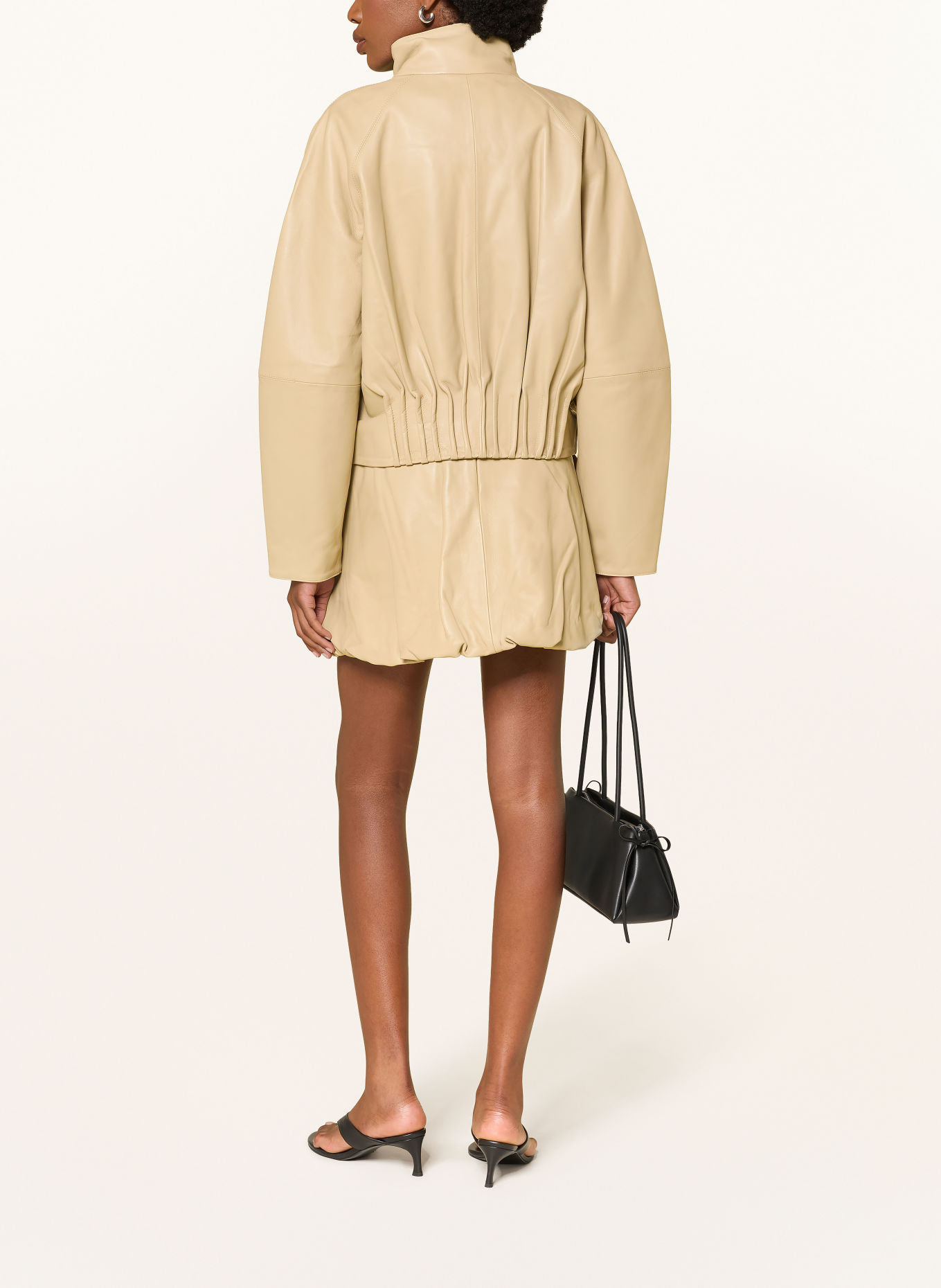 BY MALENE BIRGER Leren rok BREY: BEIGE