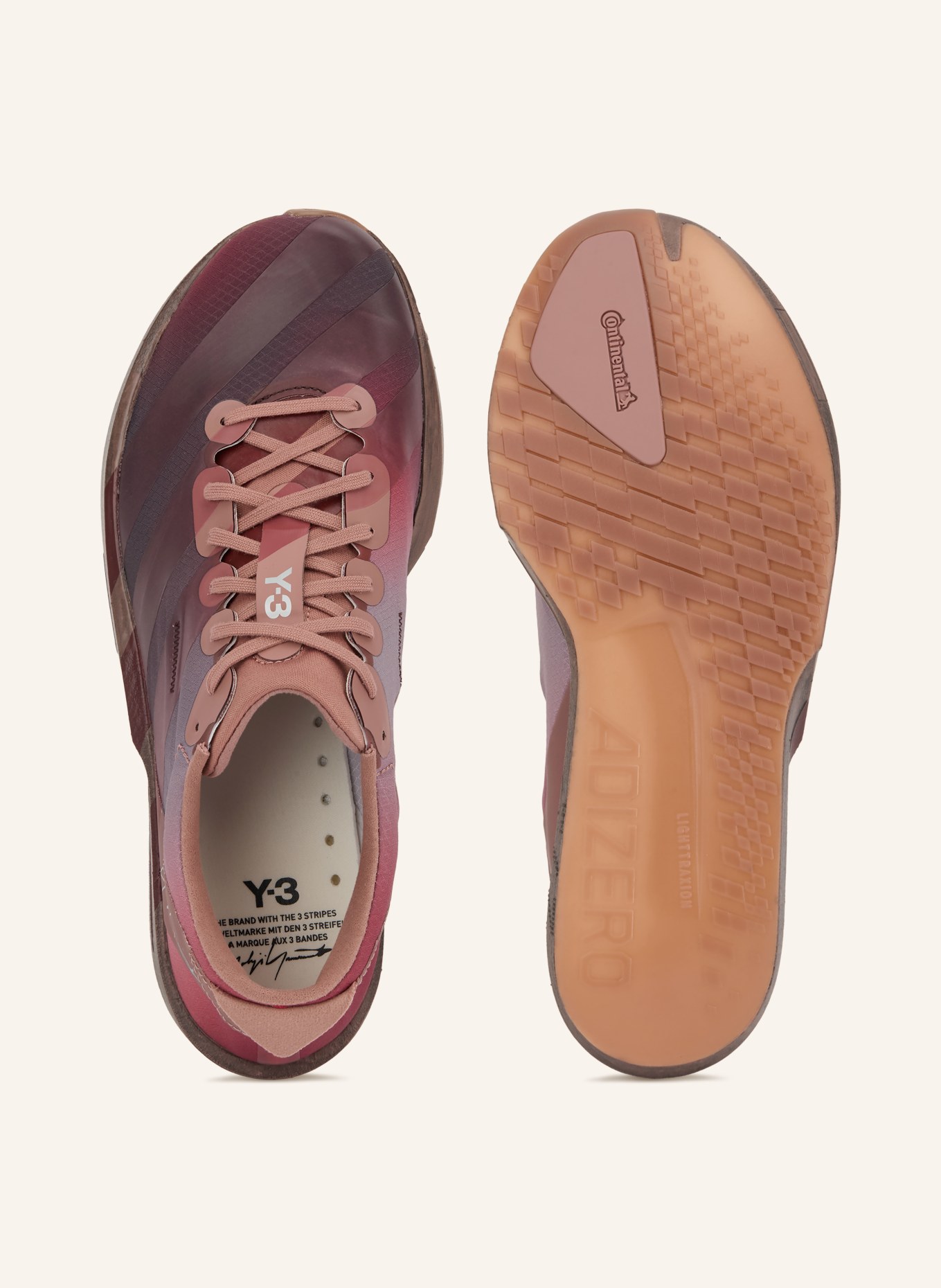 Y-3 Laufschuhe Y-3 ADIOS 9: DUNKELROT / ALTROSA / GRAU