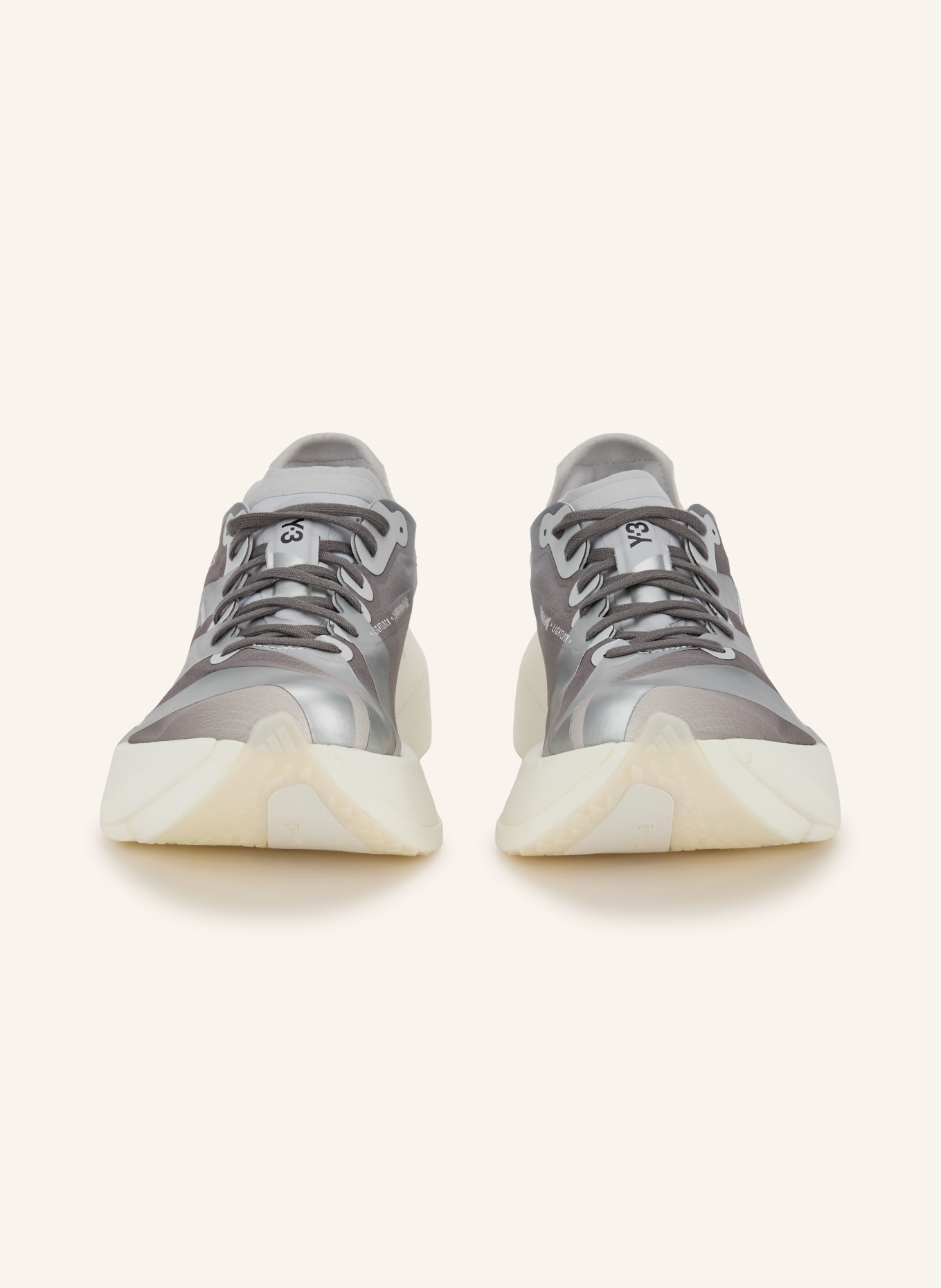 Y-3 Laufschuhe Y-3 ADIOS PRO 4: SILBER / DUNKELGRAU / WEISS