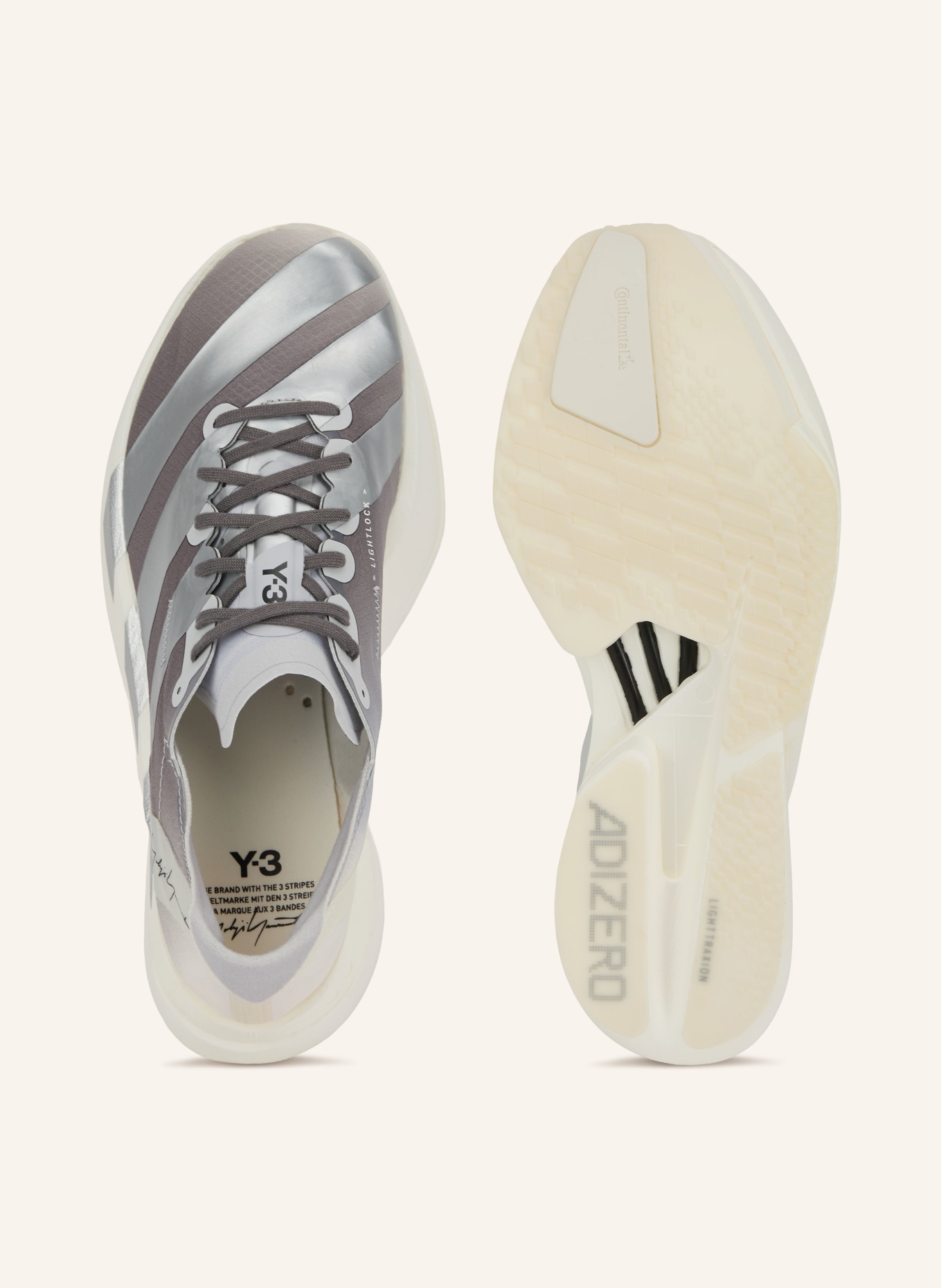 Y-3 Laufschuhe Y-3 ADIOS PRO 4: SILBER / DUNKELGRAU / WEISS