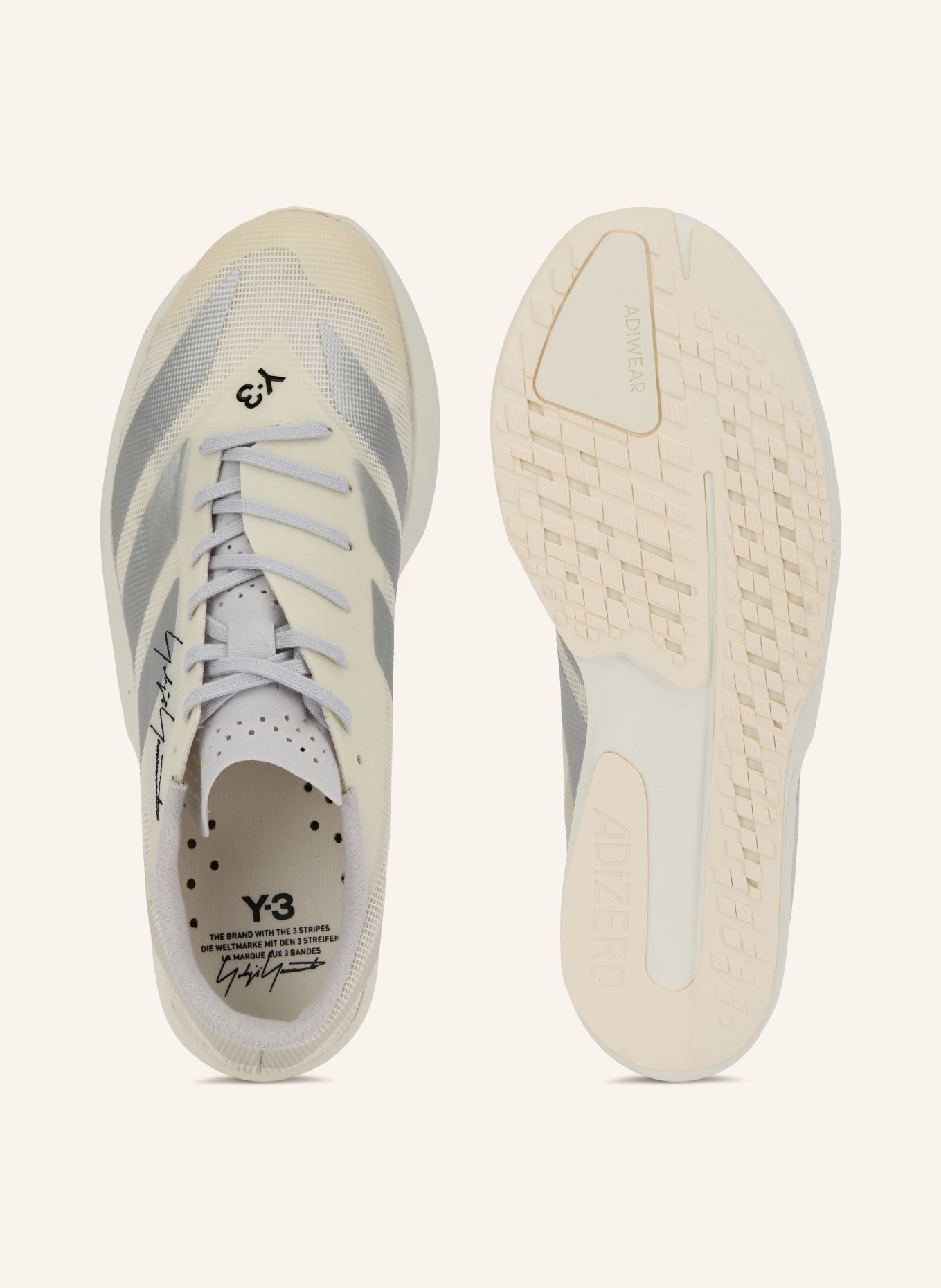 Y-3 Chaussures de course Y-3 ADIZERO RC6: BLANC / ARGENT