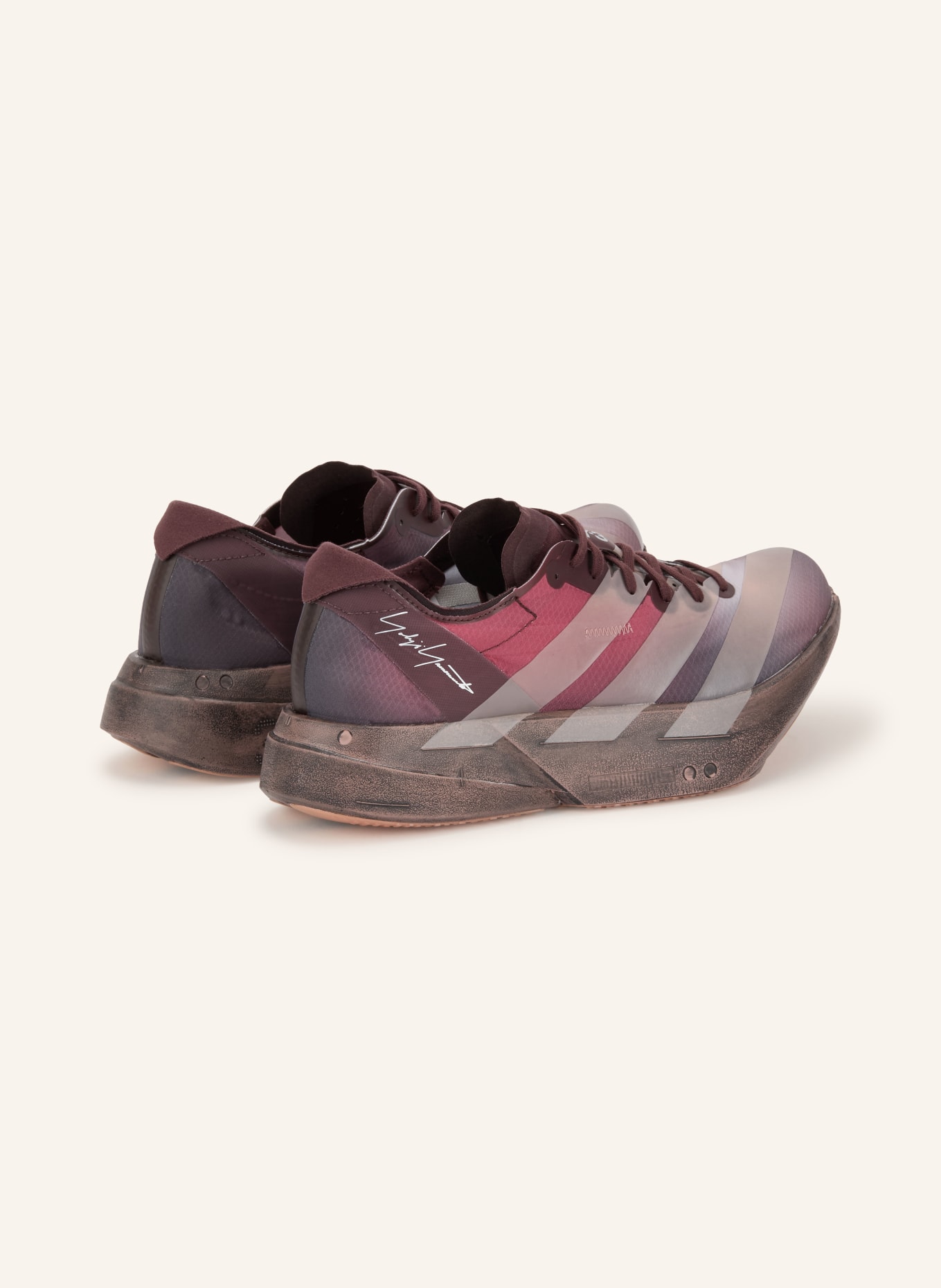 Y-3 Hardloopschoenen Y-3 ADIOS PRO 4: DONKERROOD / GRIJS