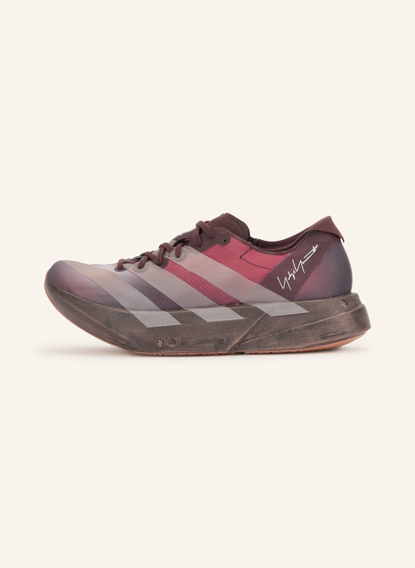 Y-3 Hardloopschoenen Y-3 ADIOS PRO 4: DONKERROOD / GRIJS
