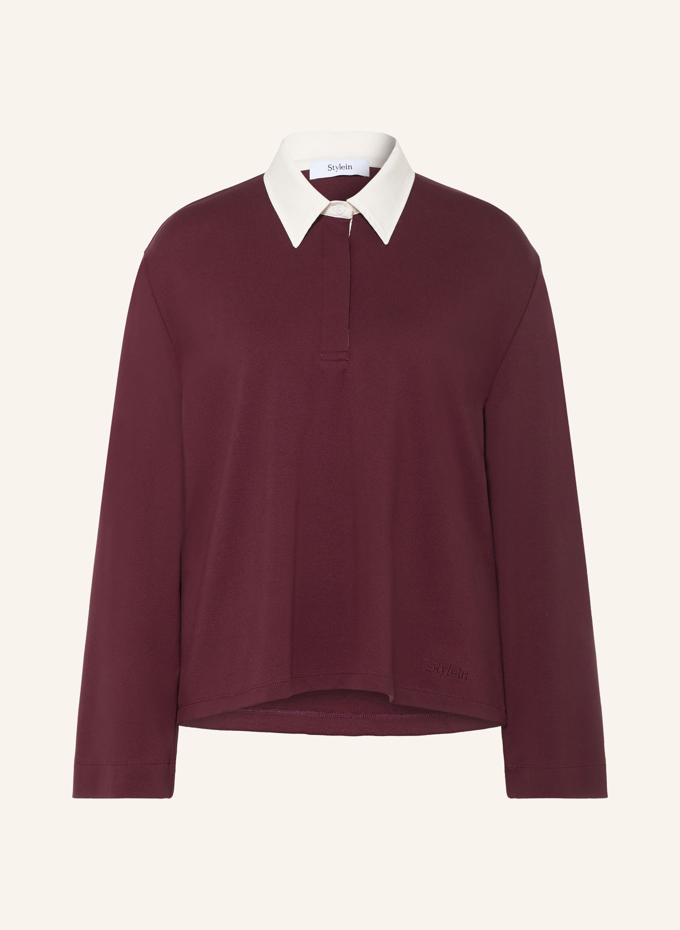 Stylein Jersey-Poloshirt JANELLE: DUNKELROT / WEISS
