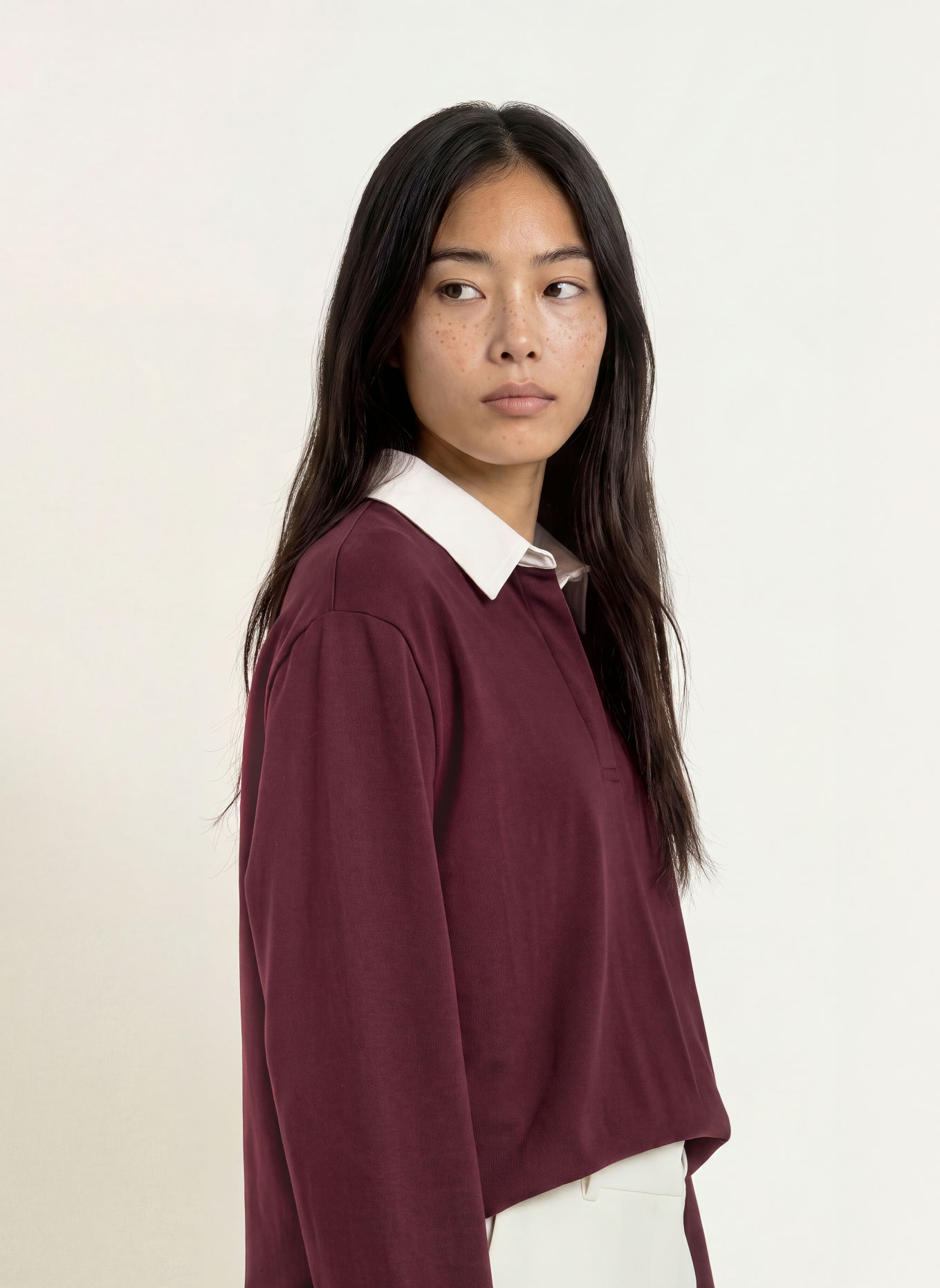 Stylein Jersey-Poloshirt JANELLE: DUNKELROT / WEISS
