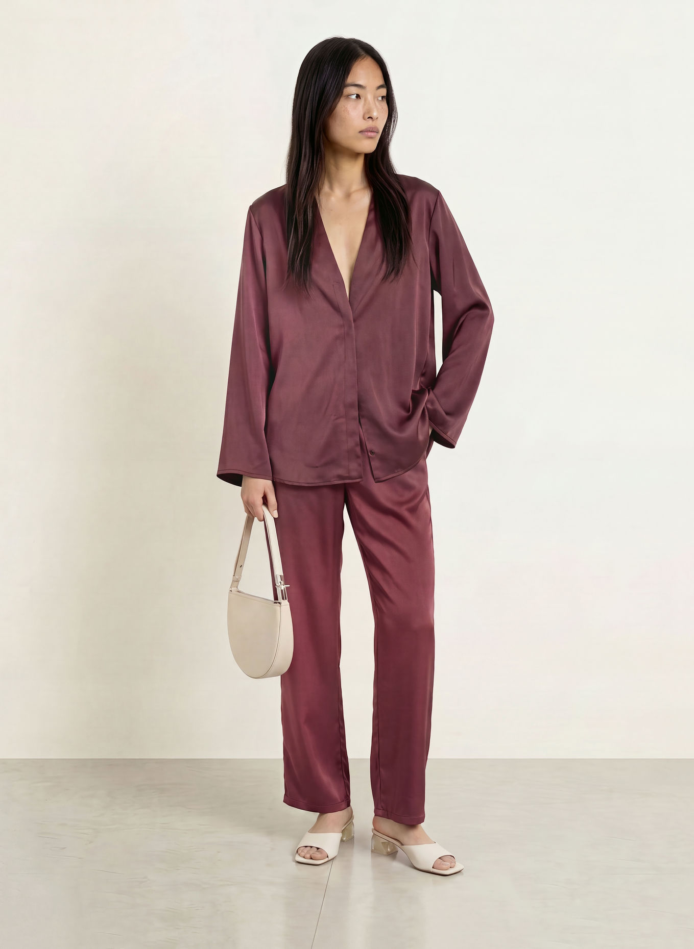 Stylein Satinbluse MARBY: DUNKELROT