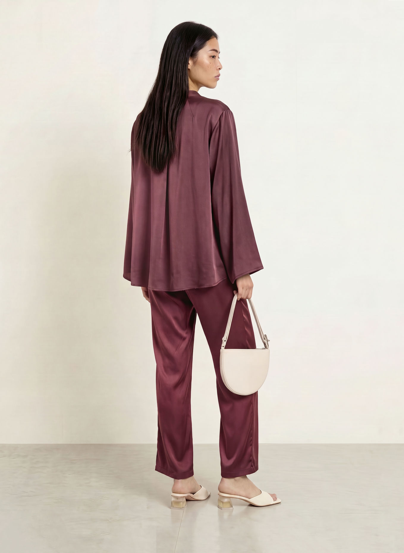 Stylein Satinbluse MARBY: DUNKELROT