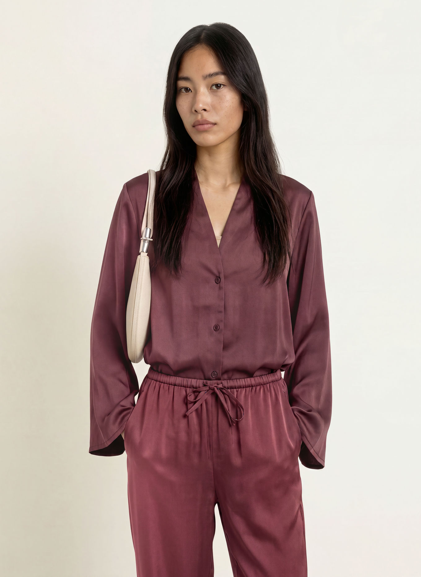 Stylein Satinbluse MARBY: DUNKELROT