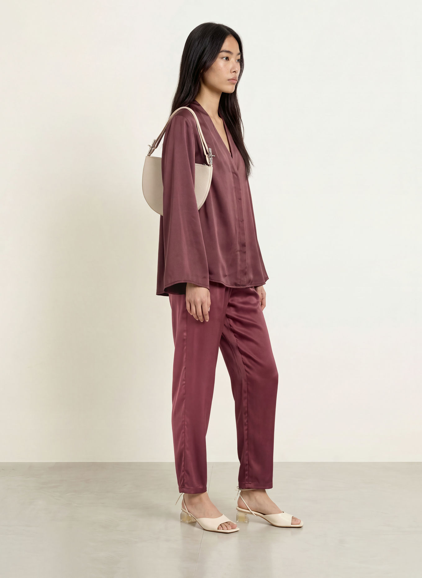 Stylein Satinbluse MARBY: DUNKELROT