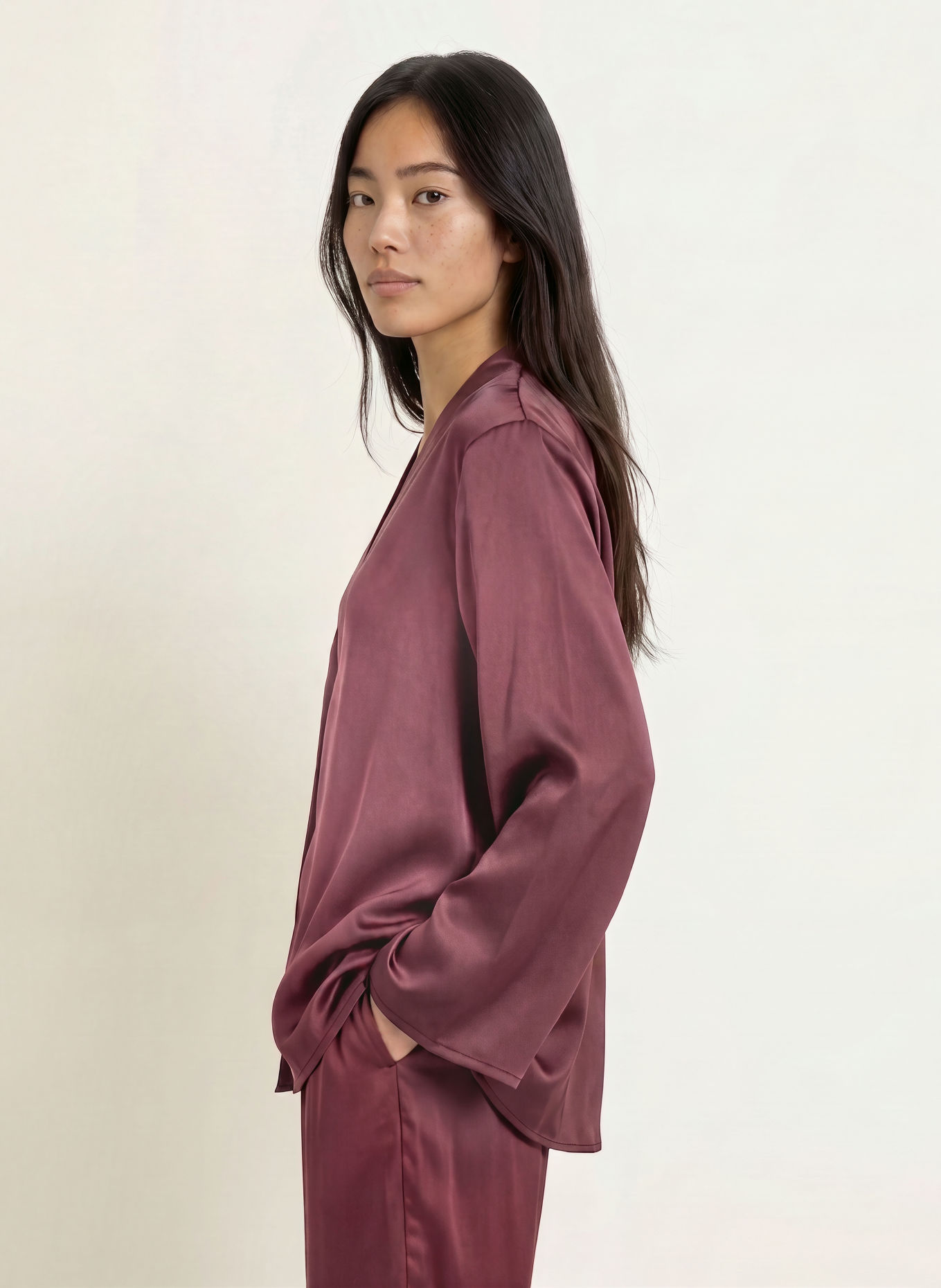 Stylein Satinbluse MARBY: DUNKELROT